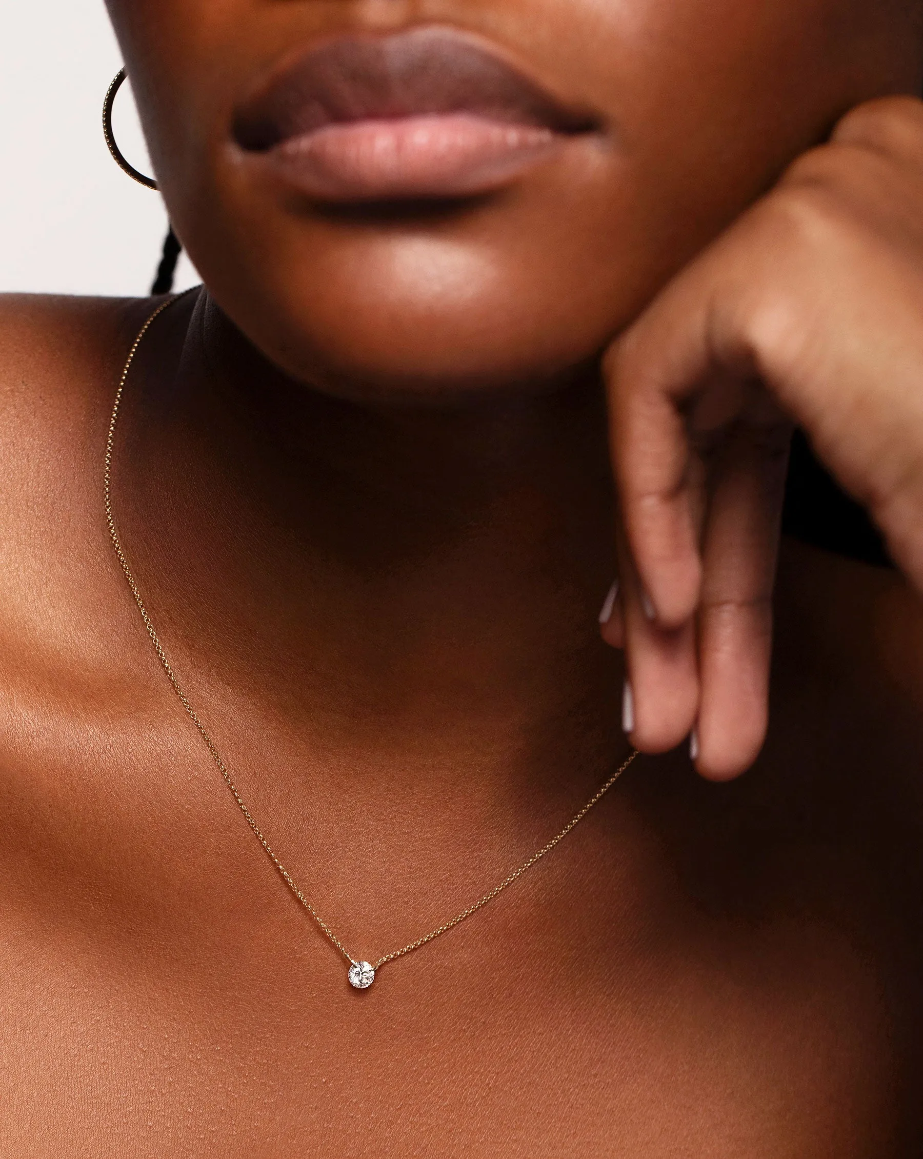 Half Carat Floating Diamond Necklace