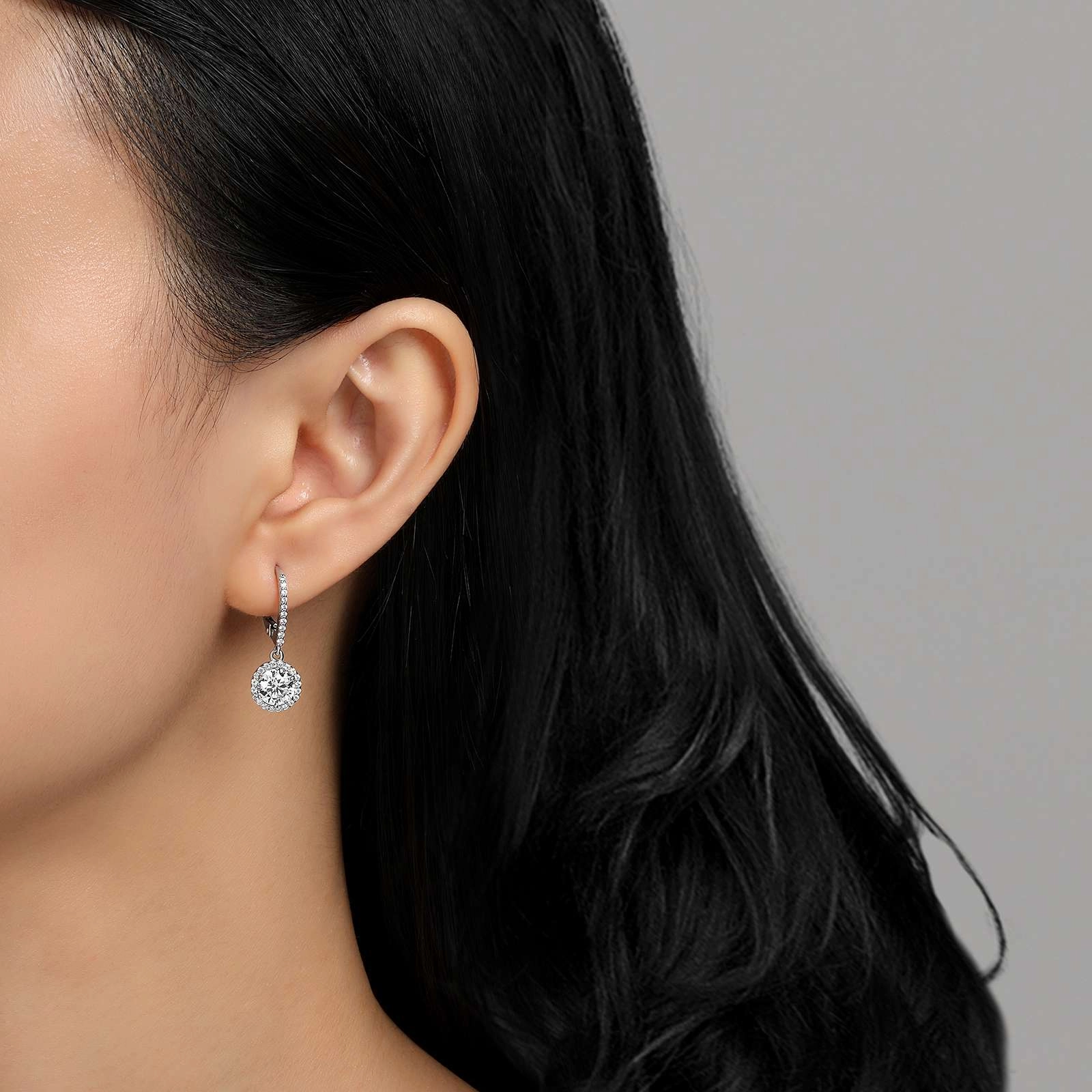 Halo Drop Earrings E0193CLP00