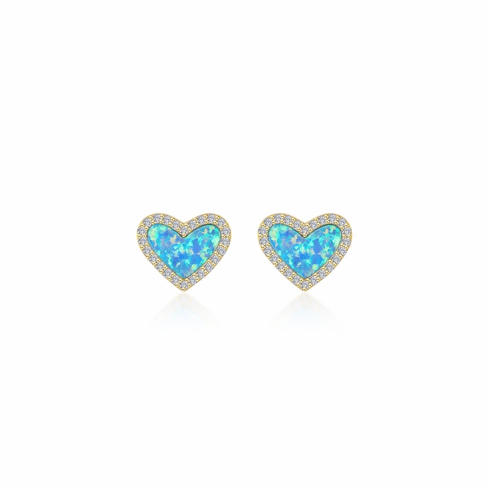 Halo Heart Stud Earrings E0607BOG00