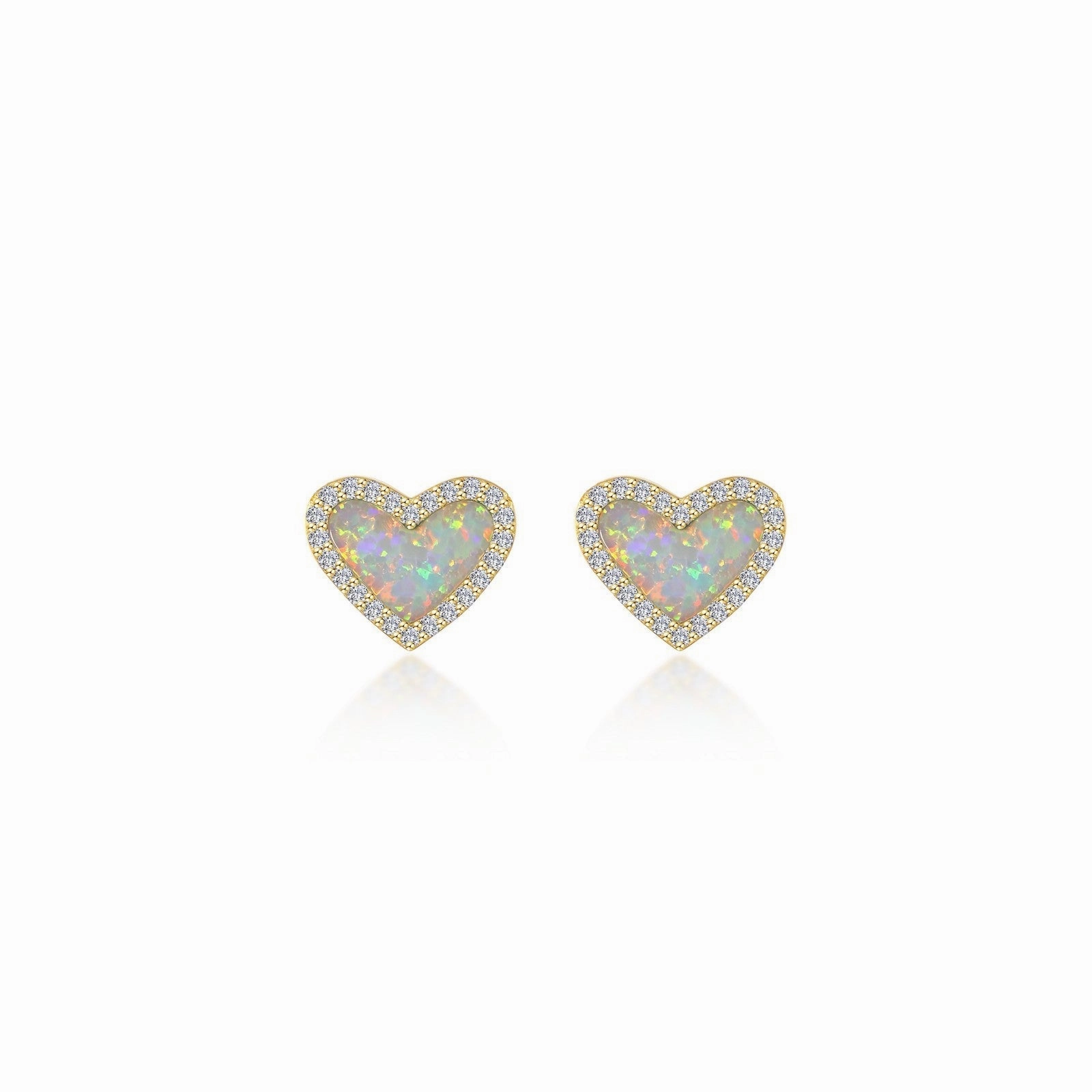 Halo Heart Stud Earrings E0607OPG00