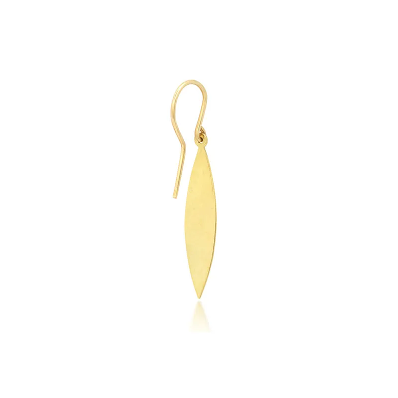 Hammered 1 Marquise Drop Earrings