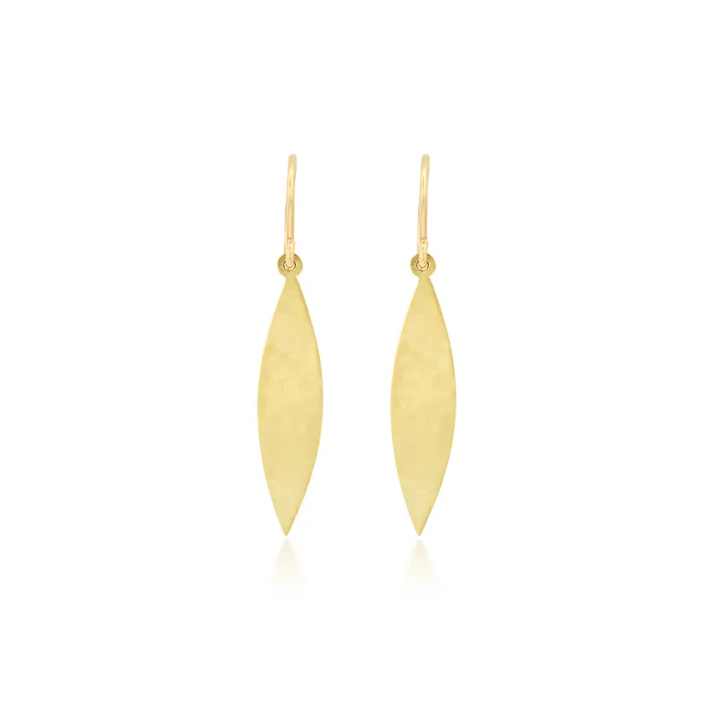Hammered 1 Marquise Drop Earrings
