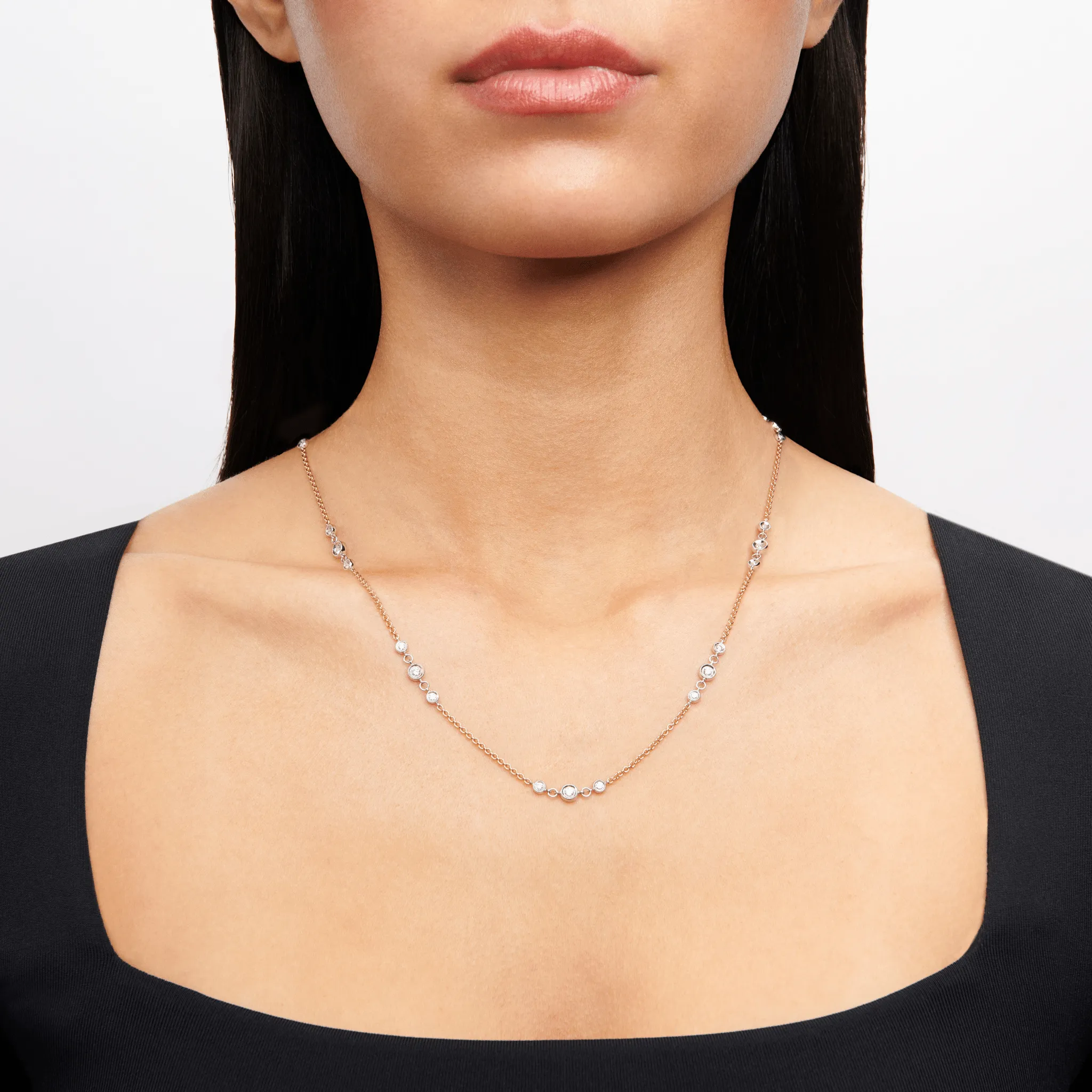 Harmonie Necklace in 18k Gold with Diamonds CH112 WHITE 18K X
