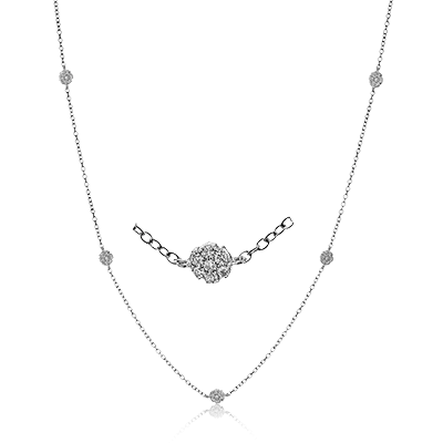 Harmonie Necklace in 18k Gold with Diamonds CH119 WHITE 18K X