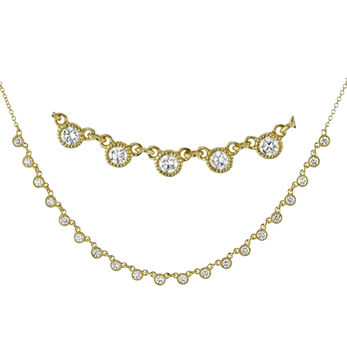 Harmonie Necklace in 18k Gold with Diamonds LP4668_WHITE_18K_X_WHITE