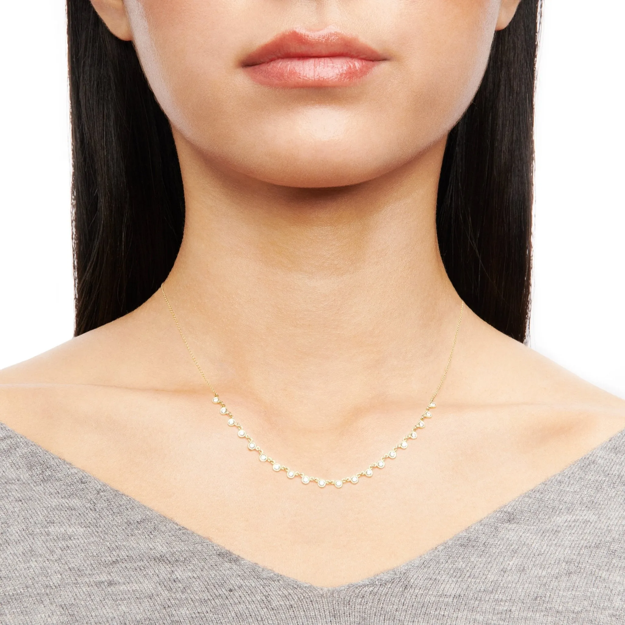 Harmonie Necklace in 18k Gold with Diamonds LP4668_WHITE_18K_X_WHITE