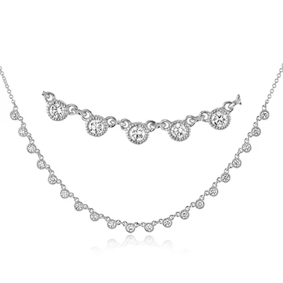 Harmonie Necklace in 18k Gold with Diamonds LP4668_WHITE_18K_X_WHITE