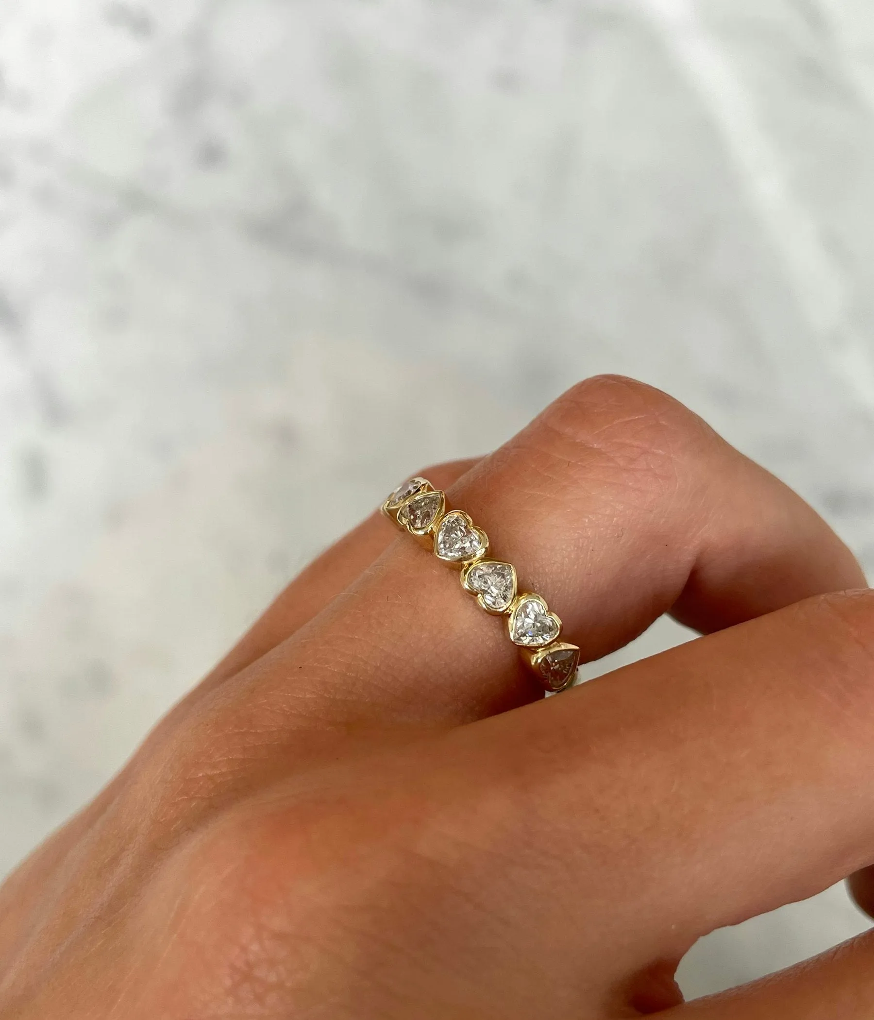Heart Bezel Eternity Band