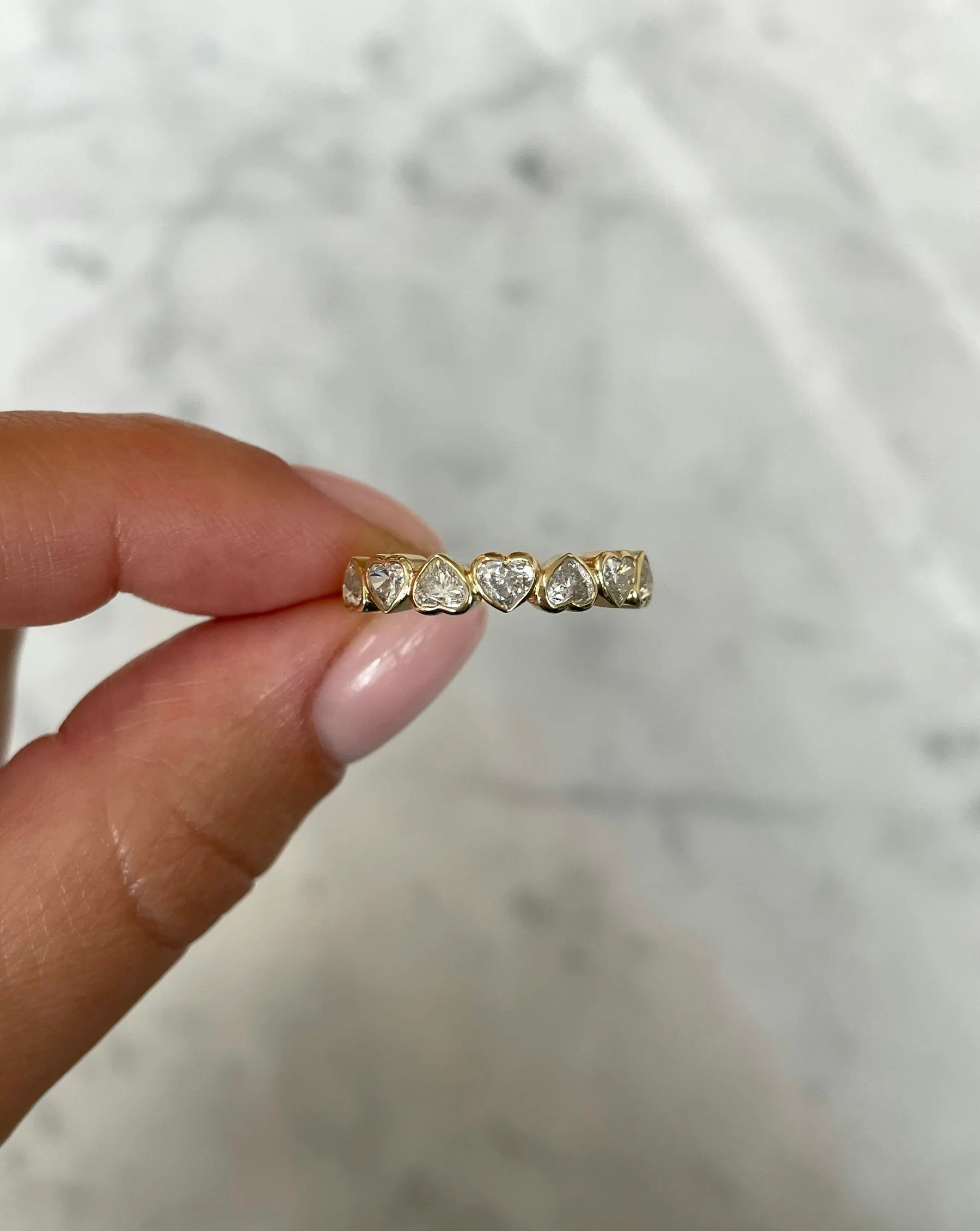 Heart Bezel Eternity Band