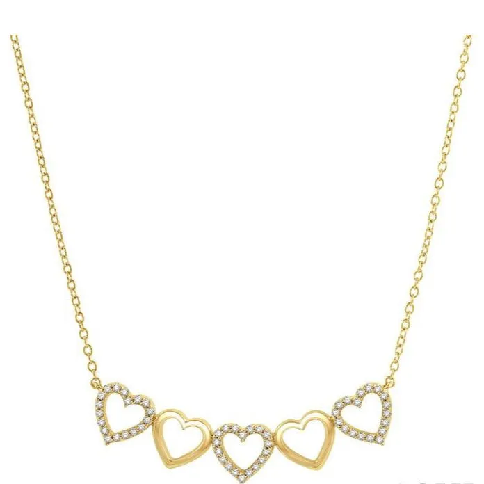 Heart Shape Link Diamond Necklace