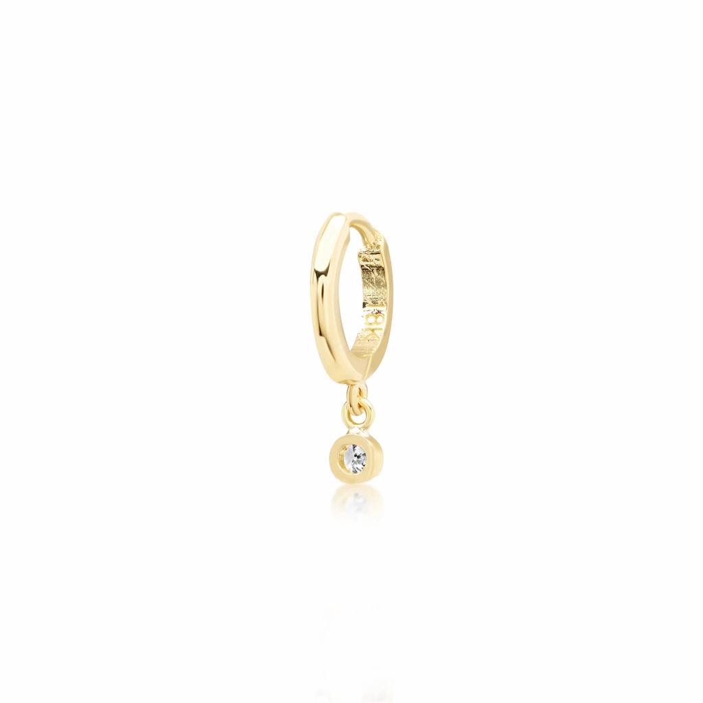 Huggies with Mini Diamond Bezel Drop