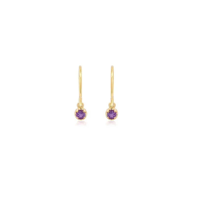 Illusion Set Amethyst Drop Earrings
