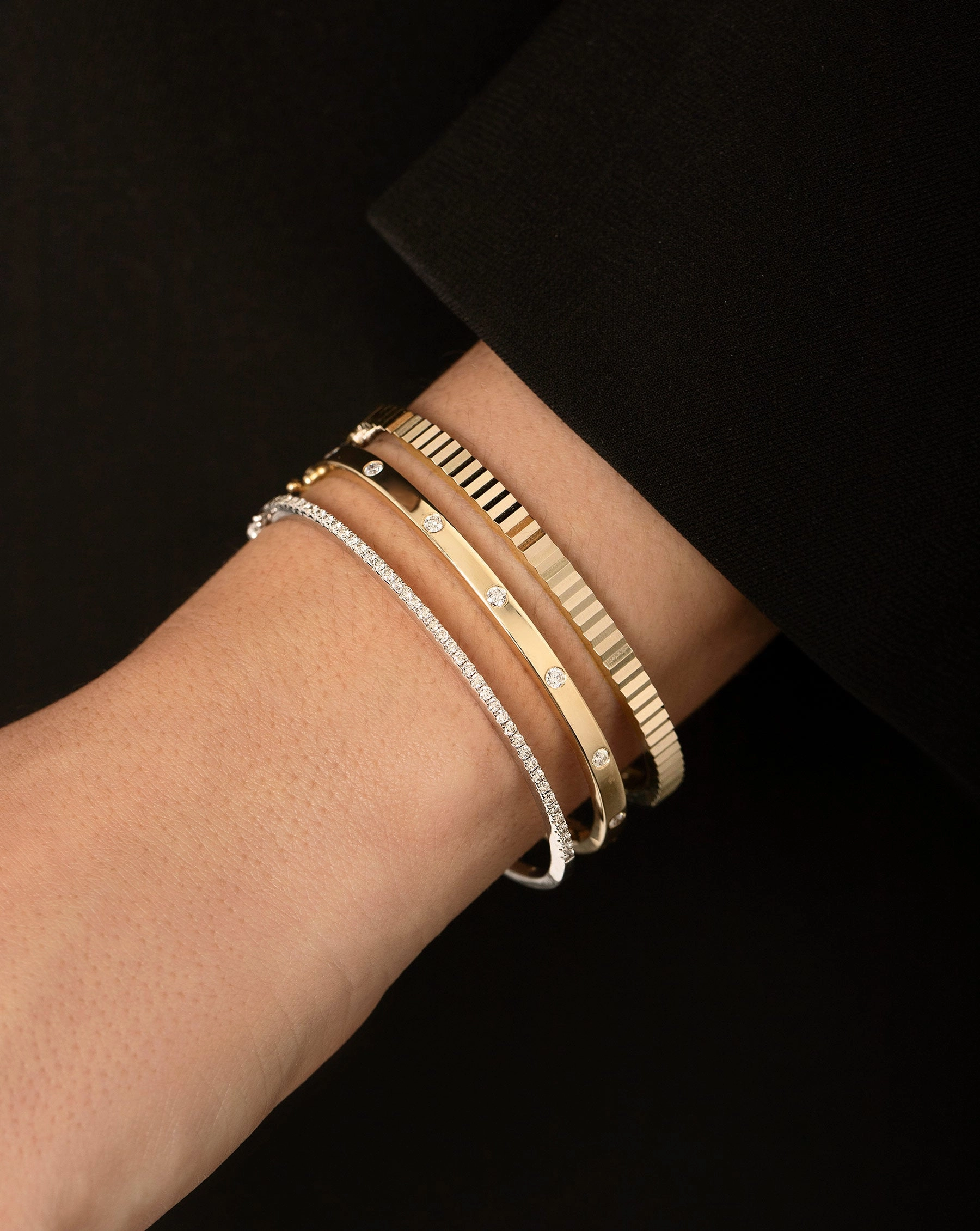 Inlay Diamond Bangle