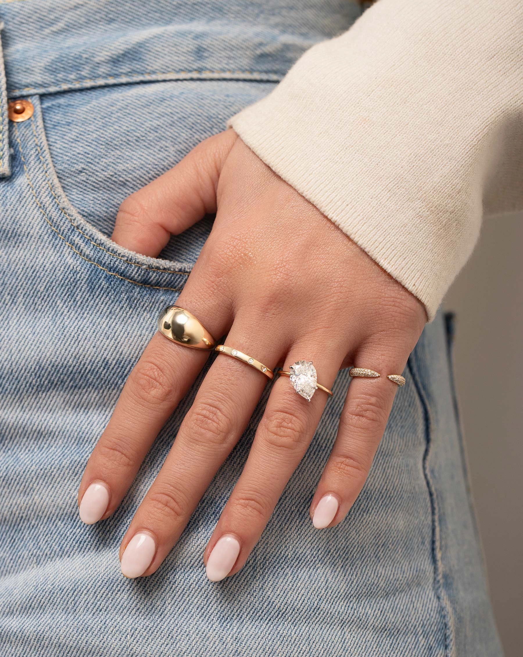 Jumbo Gold Cloud Ring