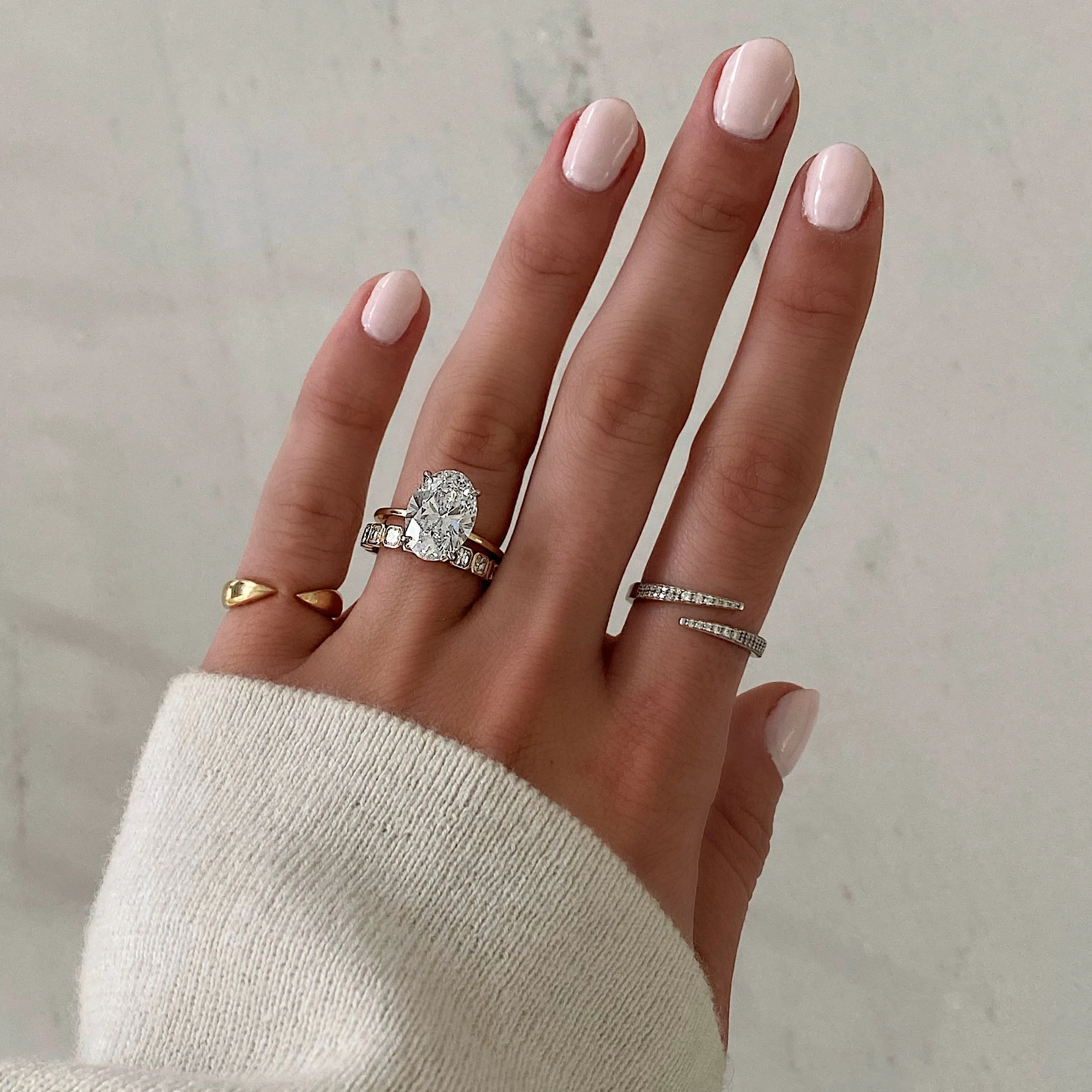 Lab Diamond Asscher Bezel Eternity Band