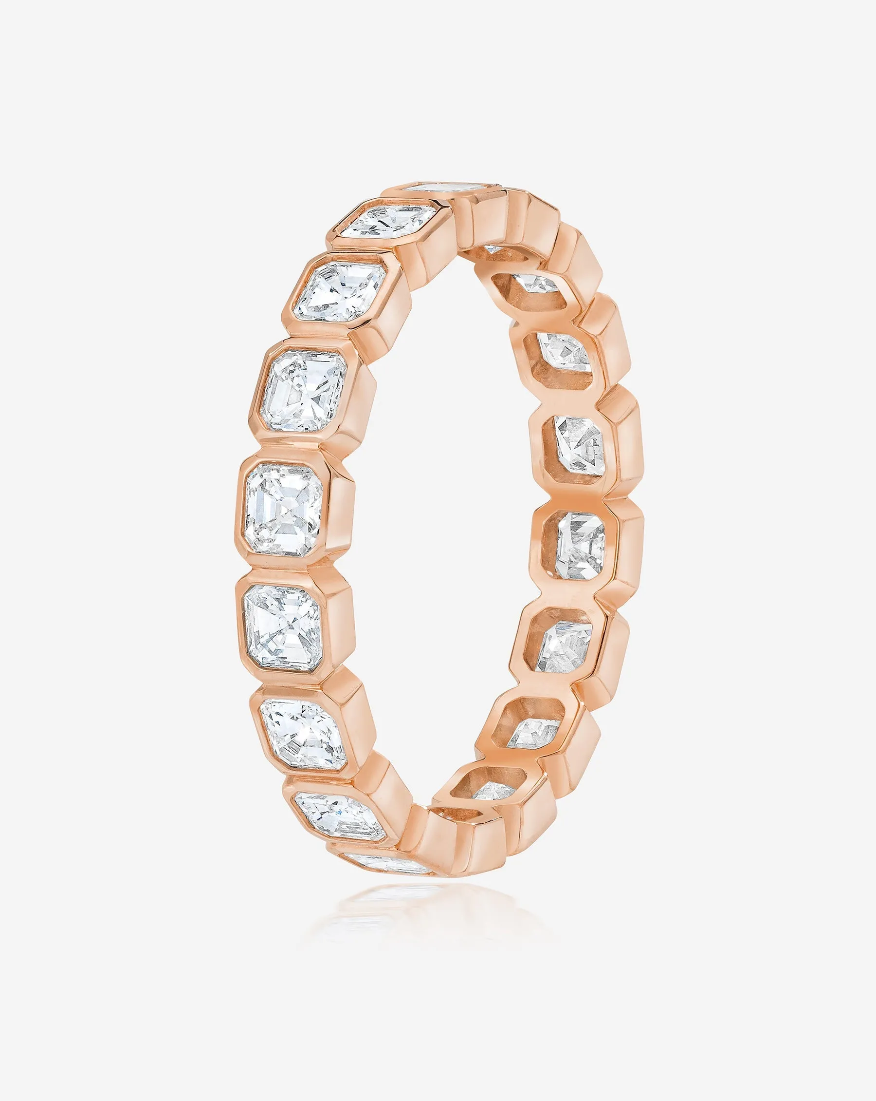 Lab Diamond Asscher Bezel Eternity Band