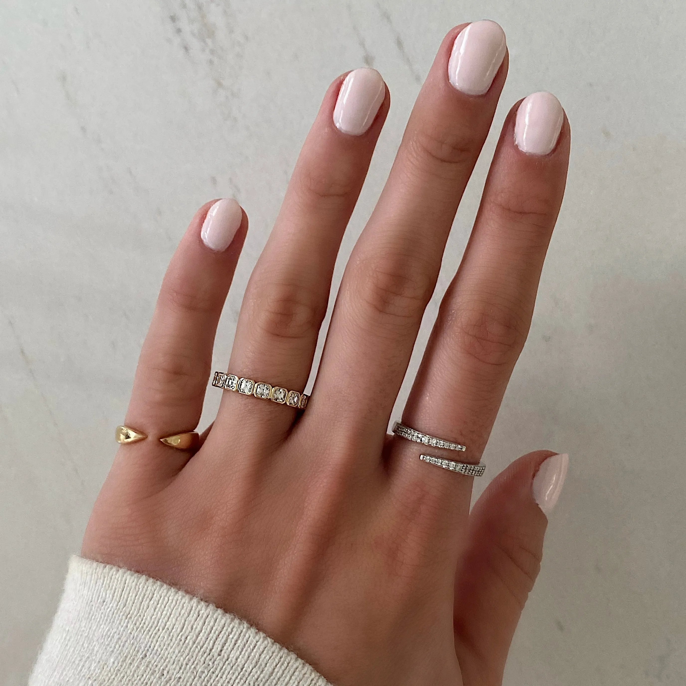 Lab Diamond Asscher Bezel Eternity Band