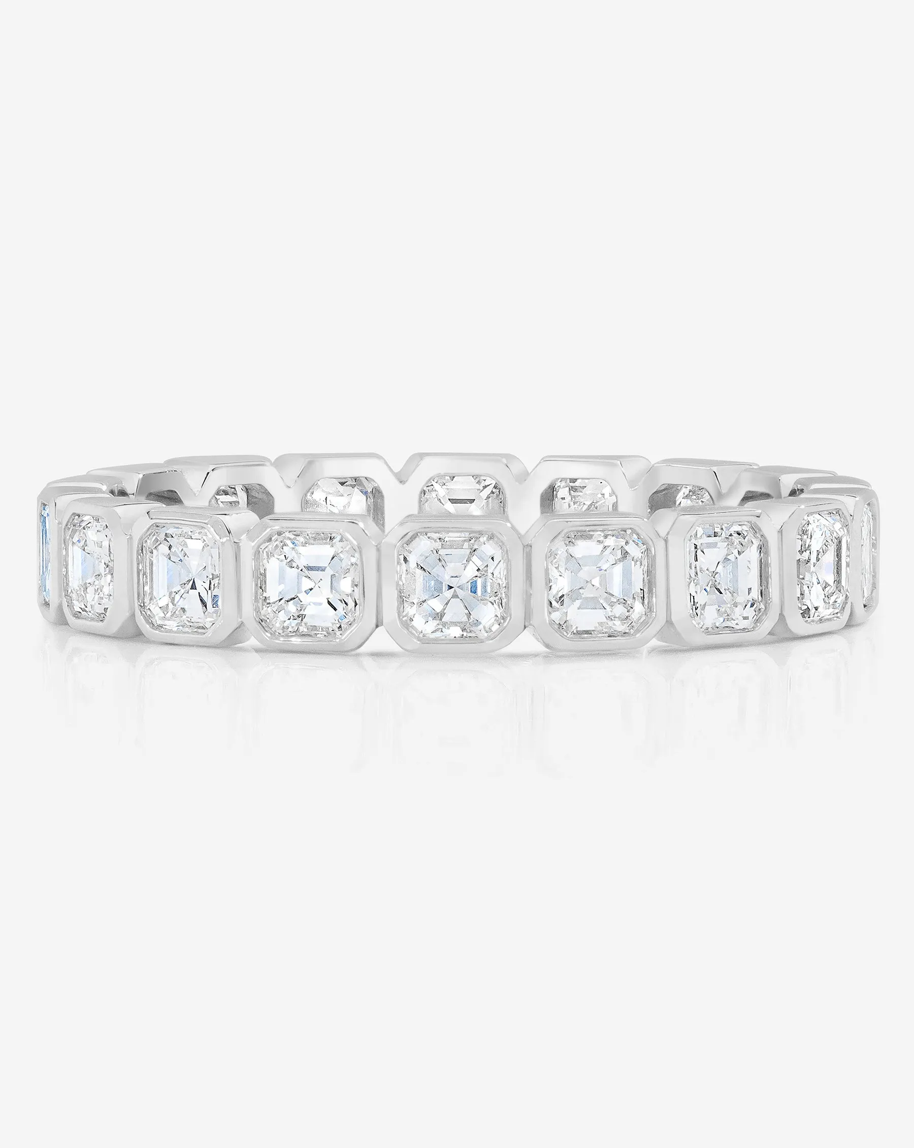Lab Diamond Asscher Bezel Eternity Band