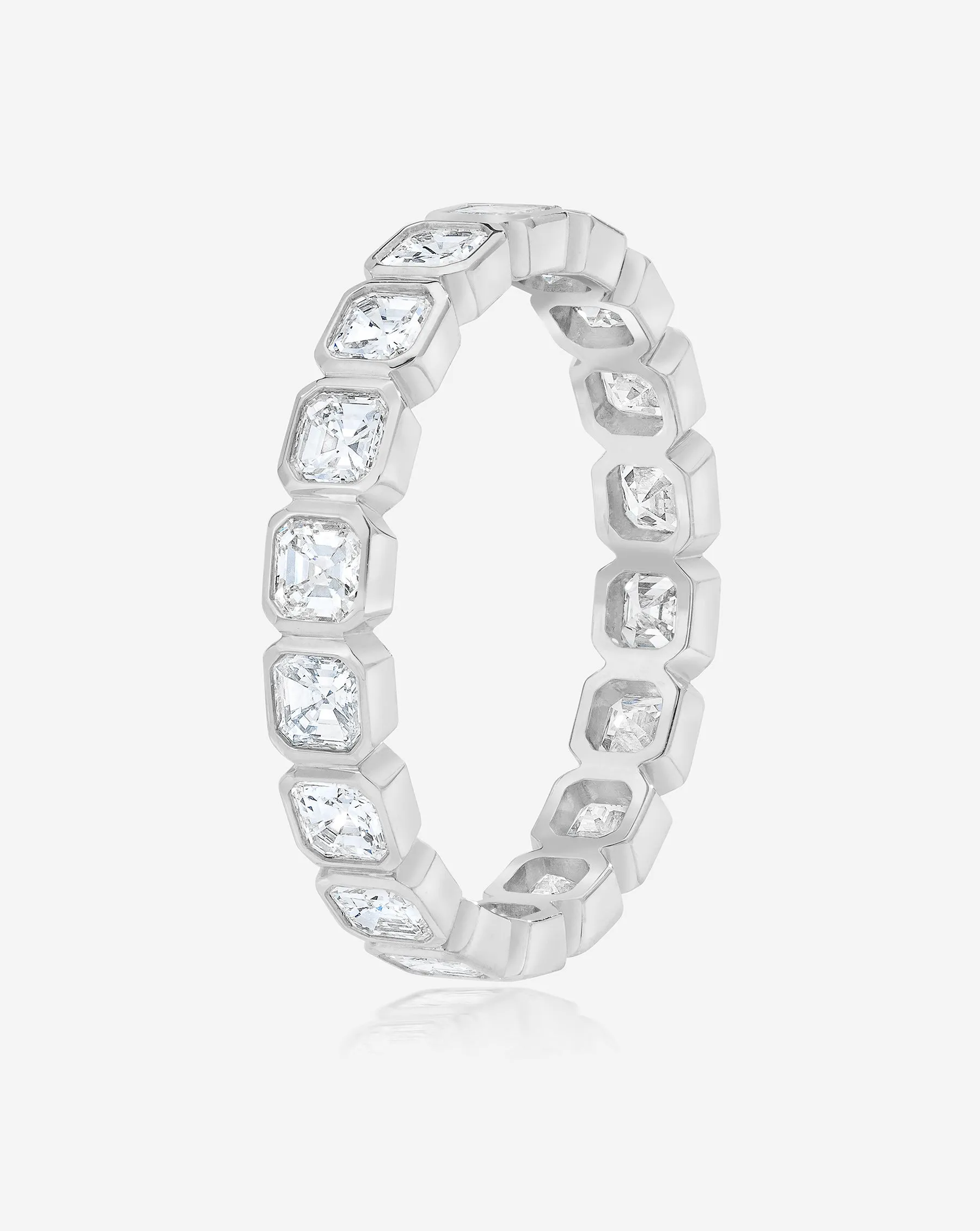 Lab Diamond Asscher Bezel Eternity Band