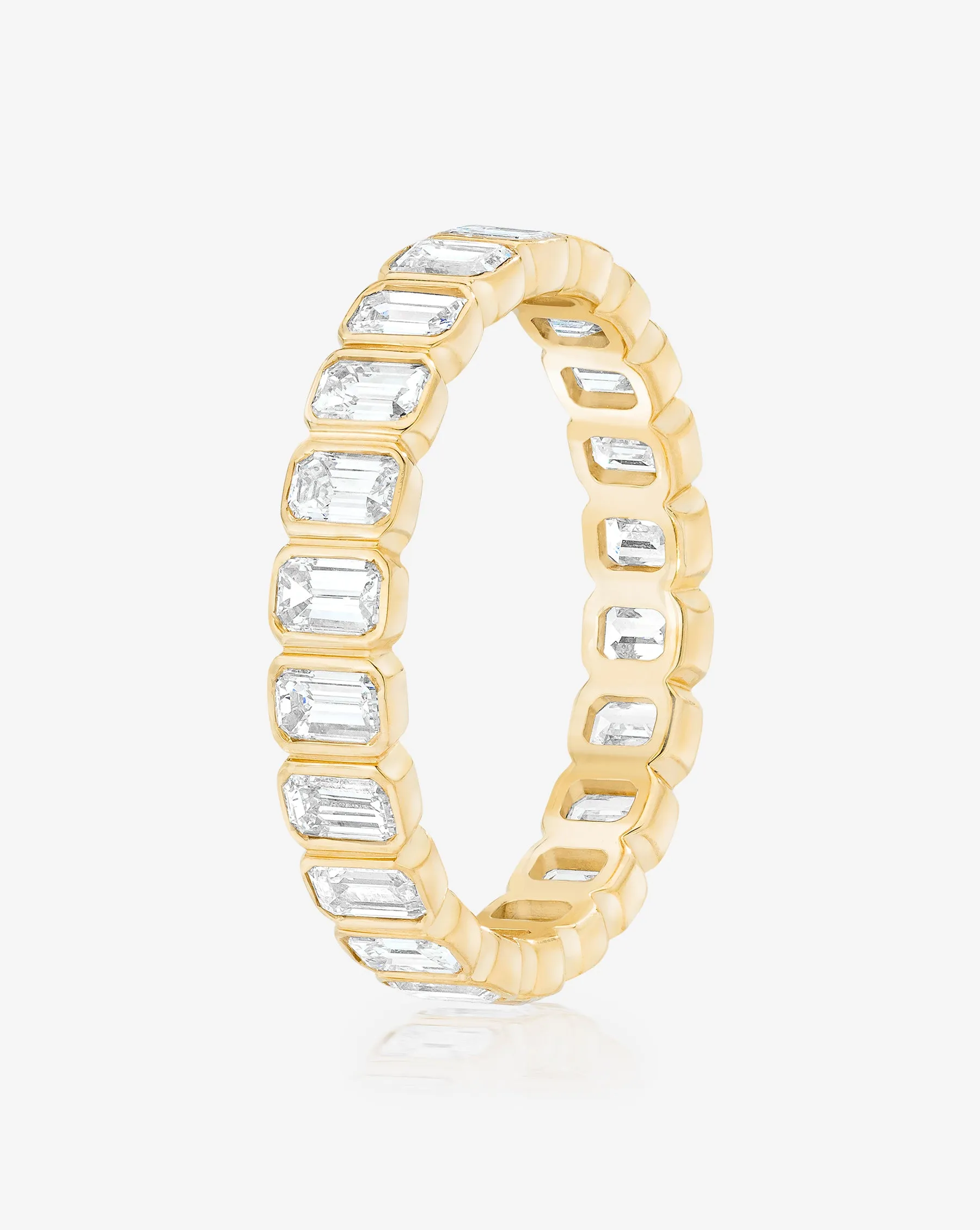 Lab Diamond Emerald Bezel Eternity Band