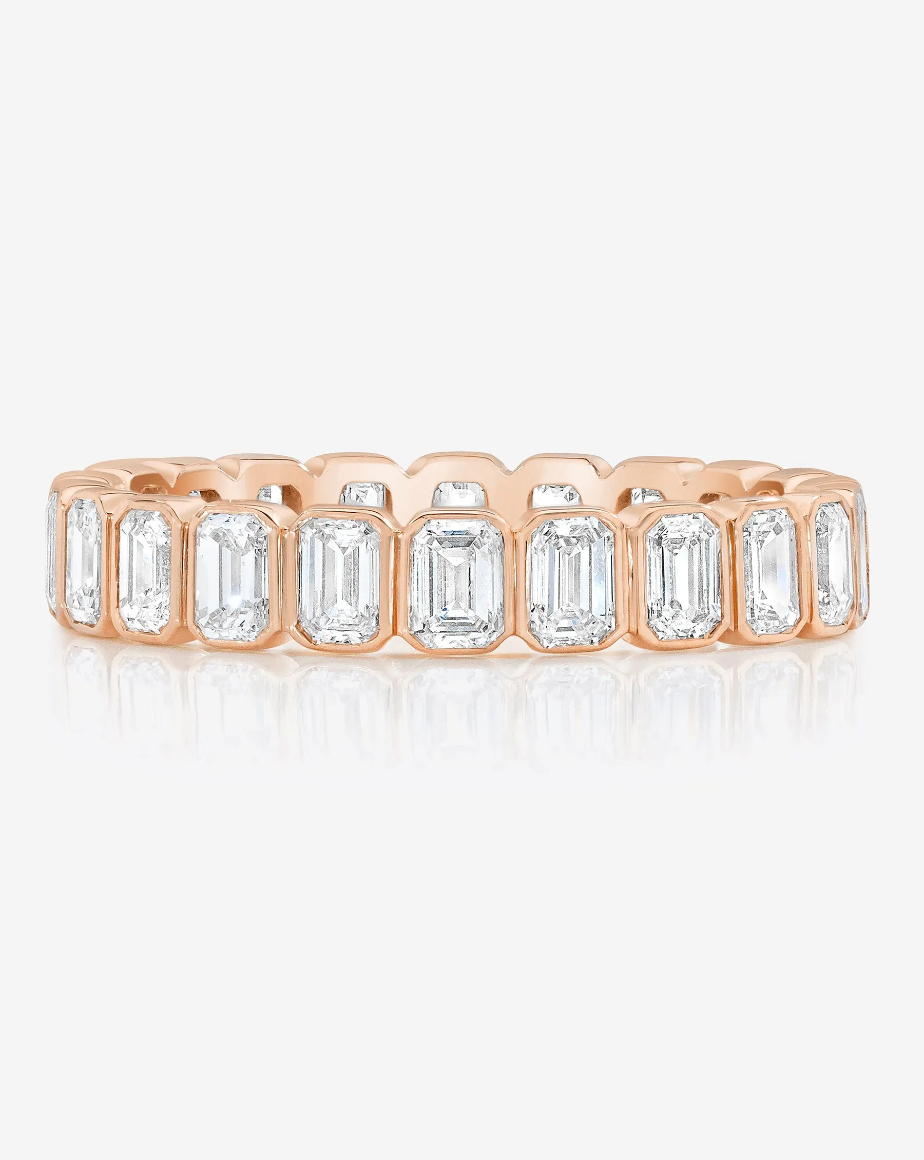 Lab Diamond Emerald Bezel Eternity Band