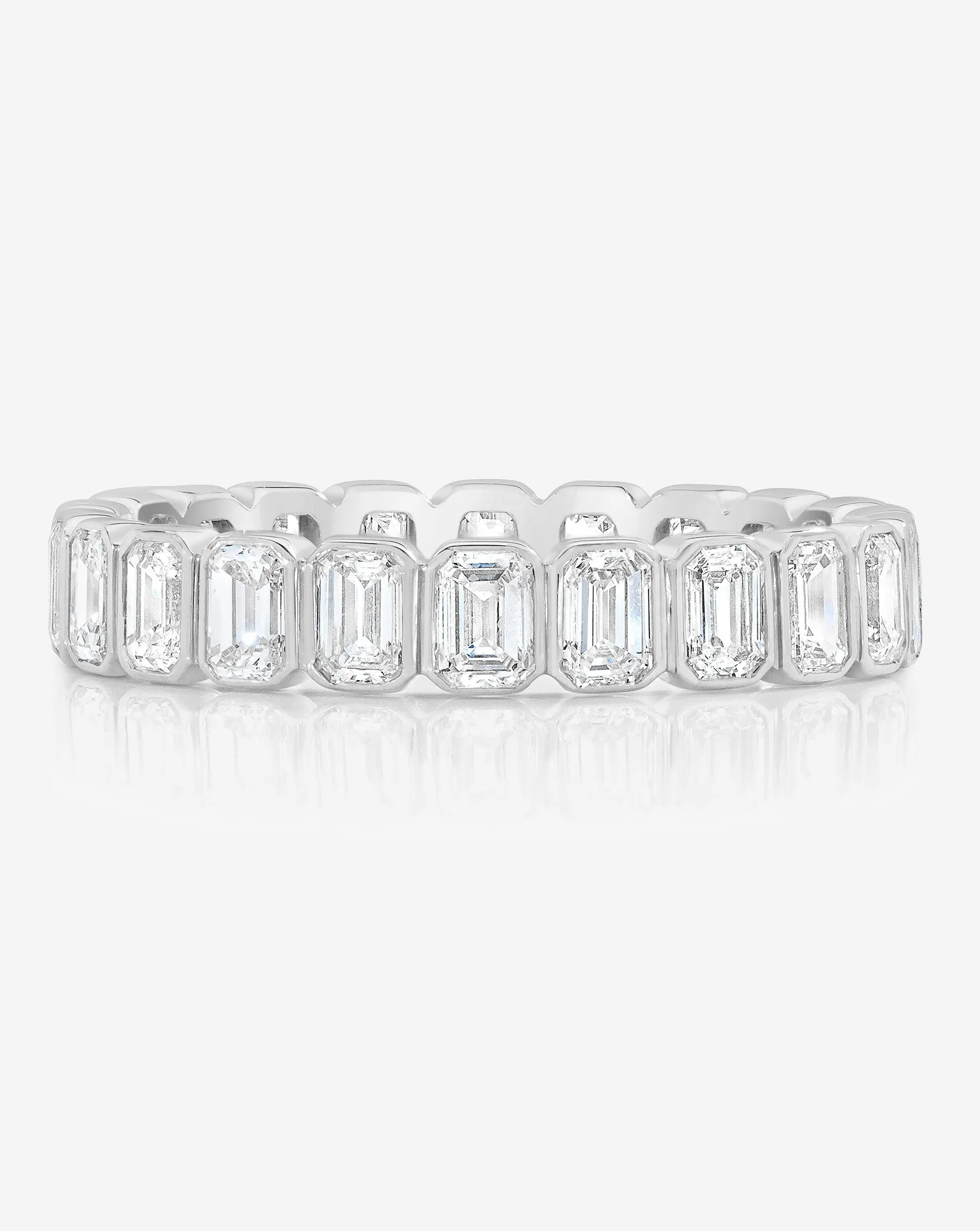 Lab Diamond Emerald Bezel Eternity Band