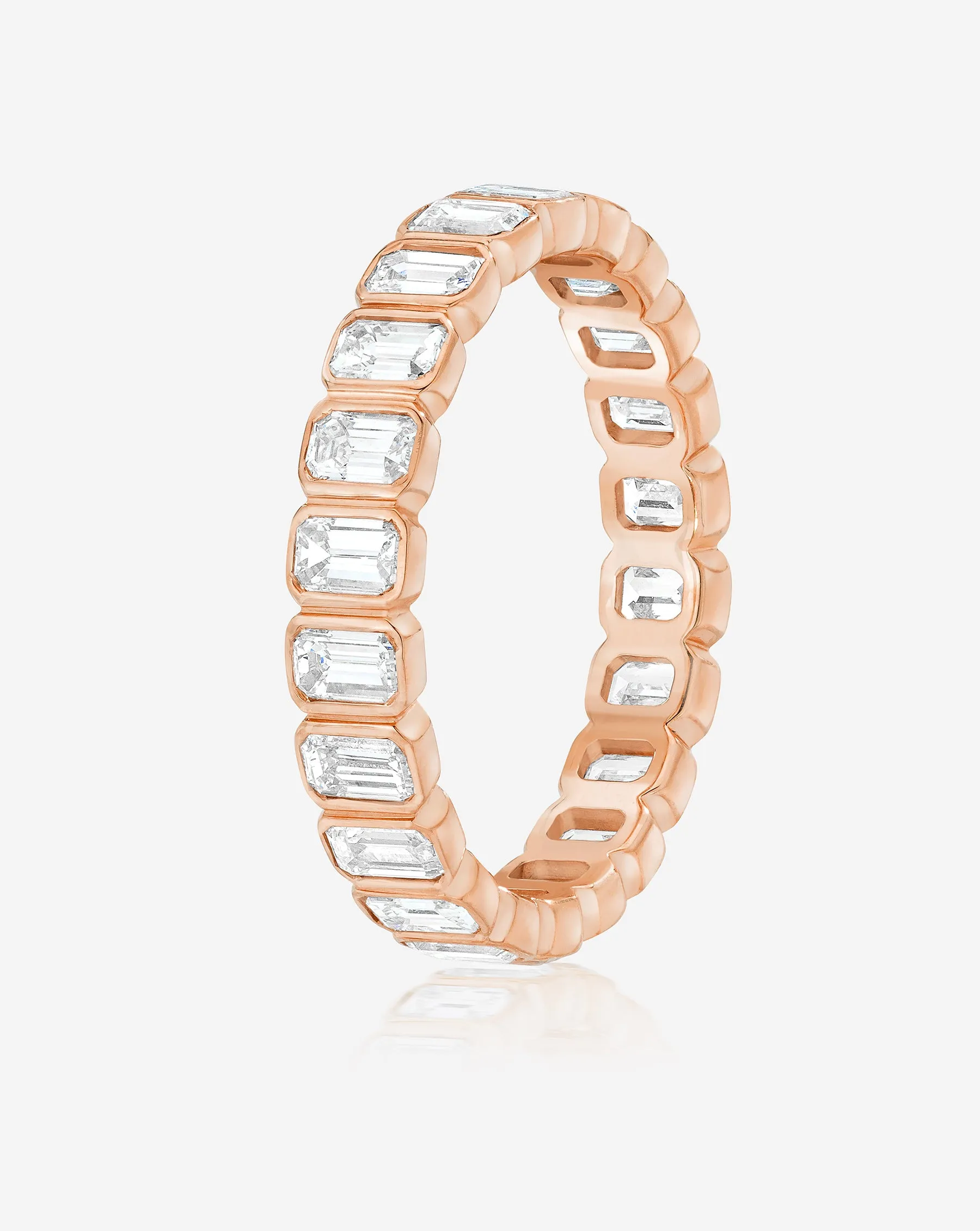 Lab Diamond Emerald Bezel Eternity Band