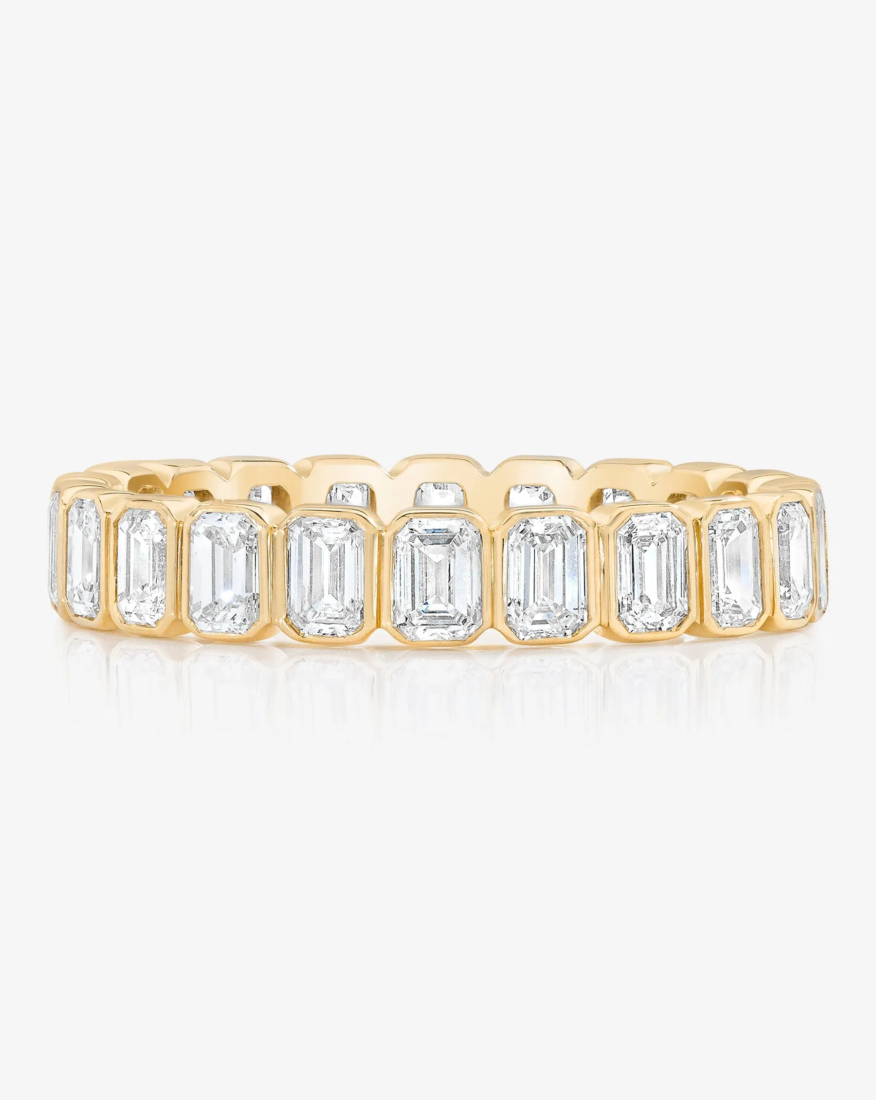 Lab Diamond Emerald Bezel Eternity Band