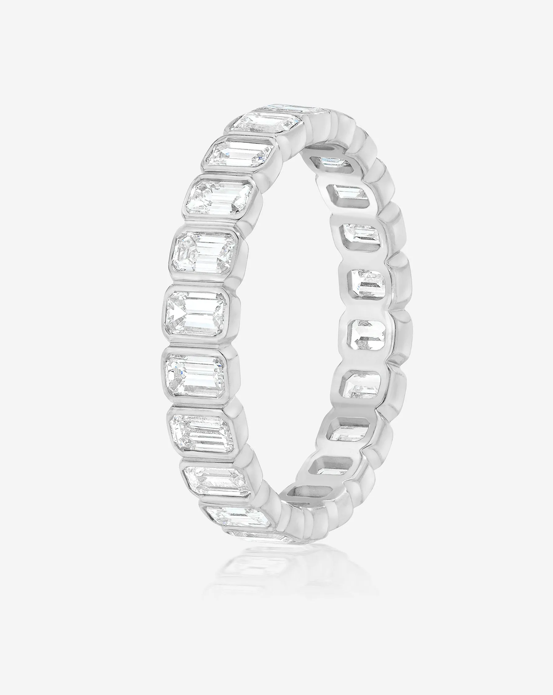 Lab Diamond Emerald Bezel Eternity Band