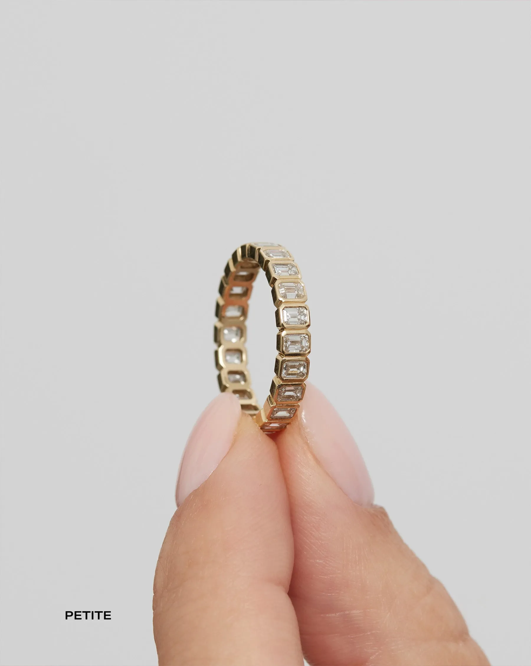Lab Diamond Emerald Bezel Eternity Band