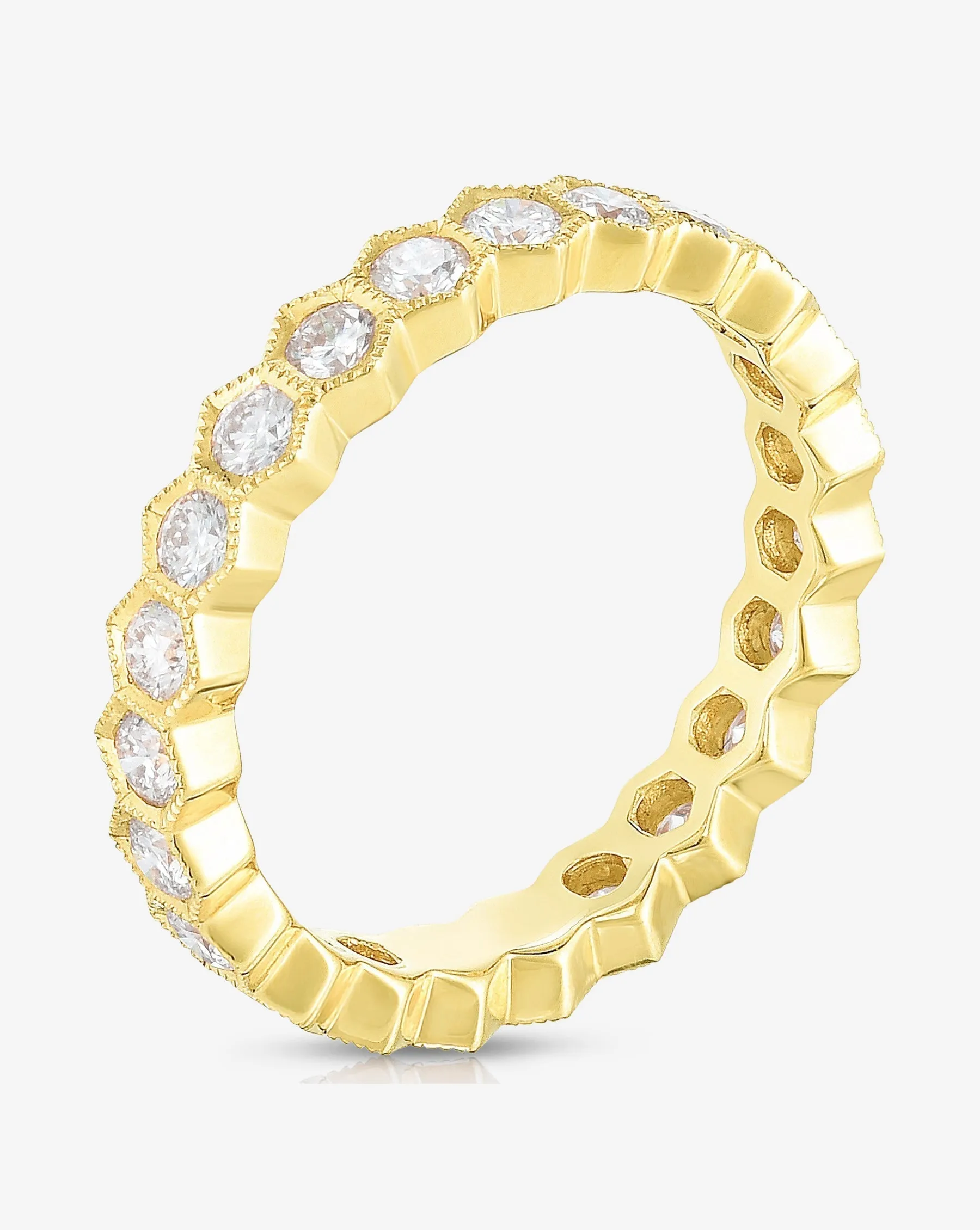 Lab Diamond Hexagon Eternity Band