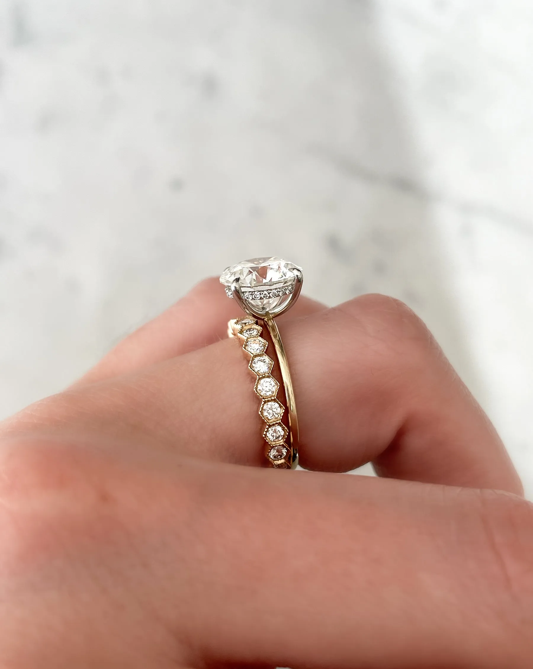 Lab Diamond Hexagon Eternity Band