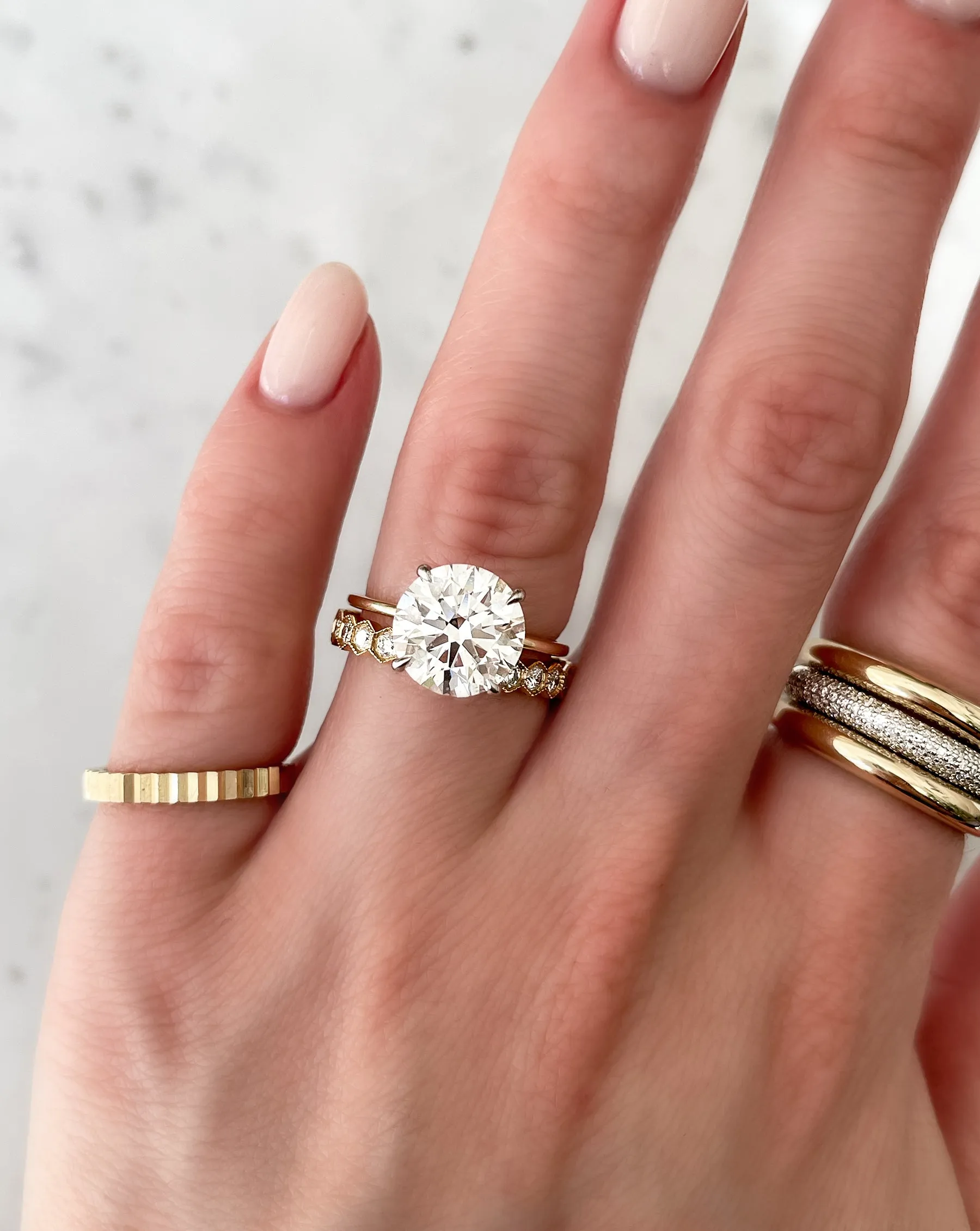 Lab Diamond Hexagon Eternity Band