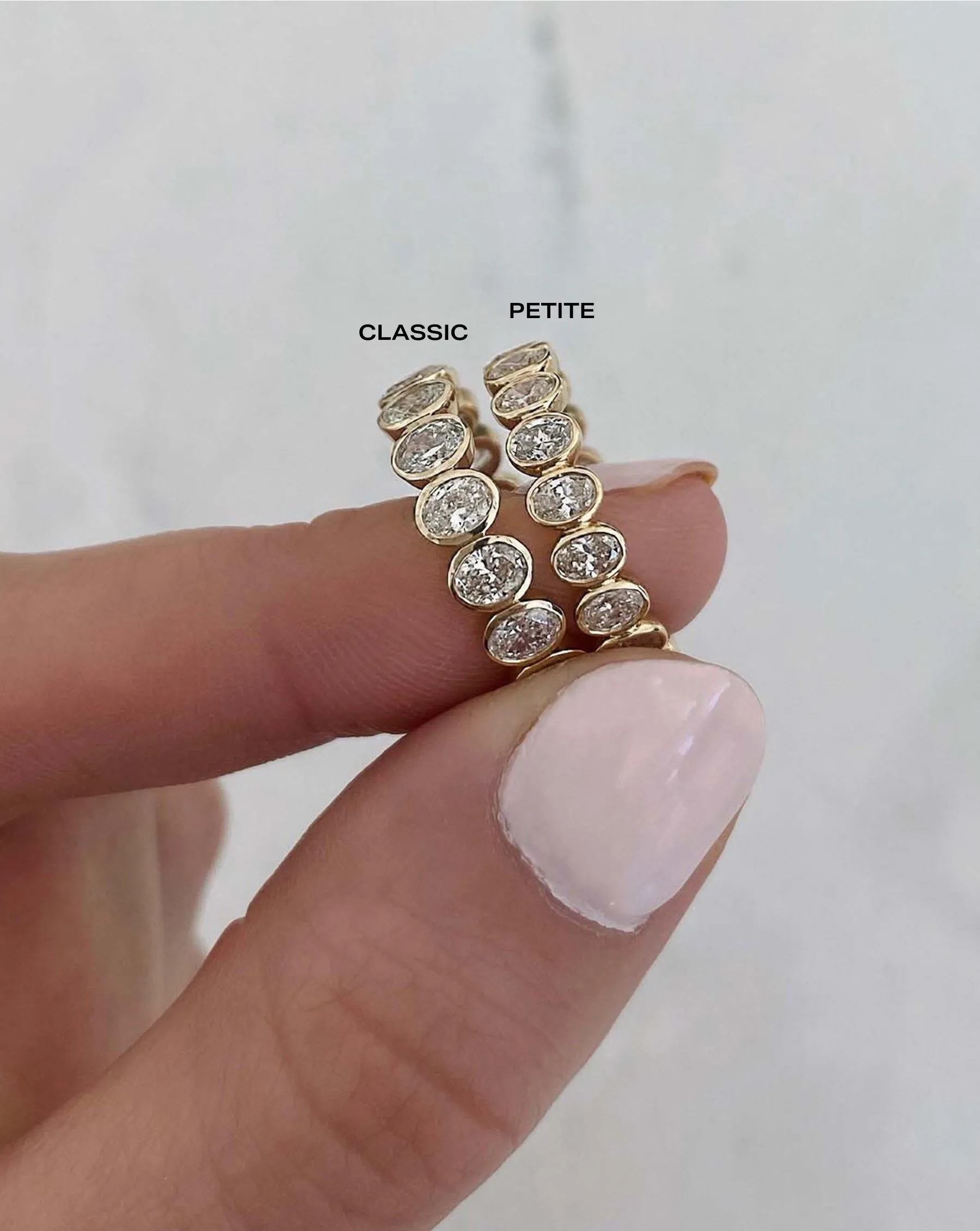 Lab Diamond Oval Bezel Eternity Band