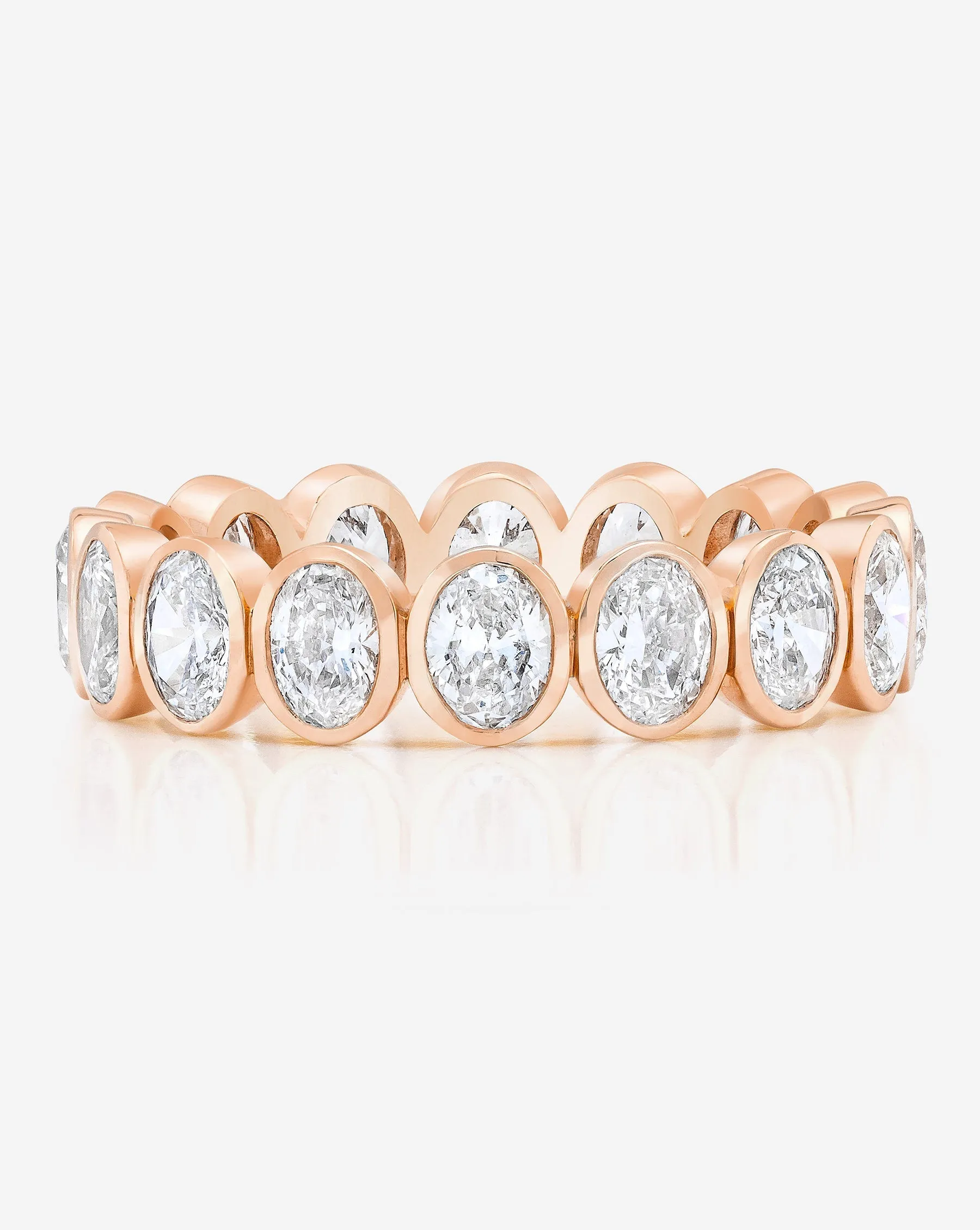 Lab Diamond Oval Bezel Eternity Band