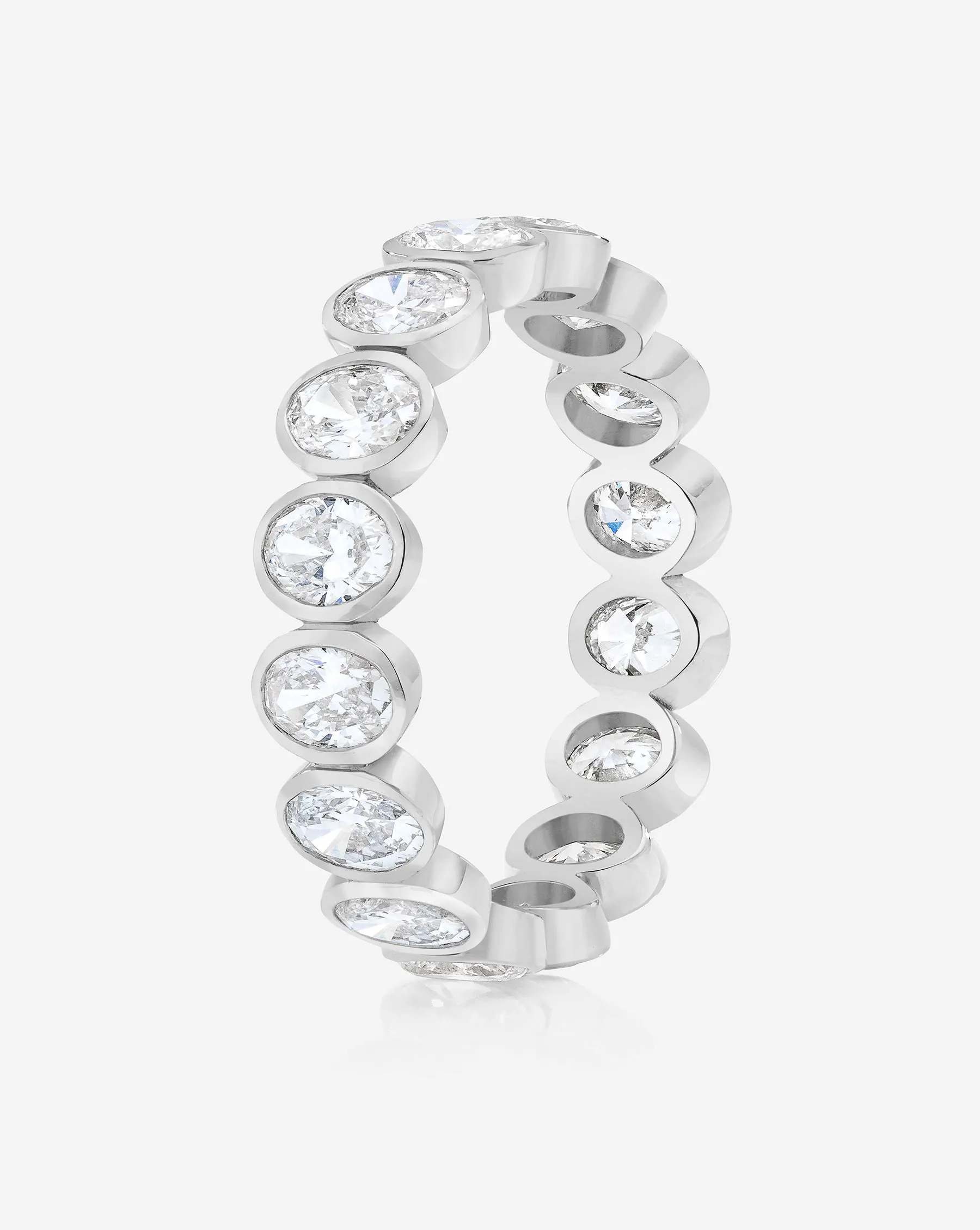 Lab Diamond Oval Bezel Eternity Band