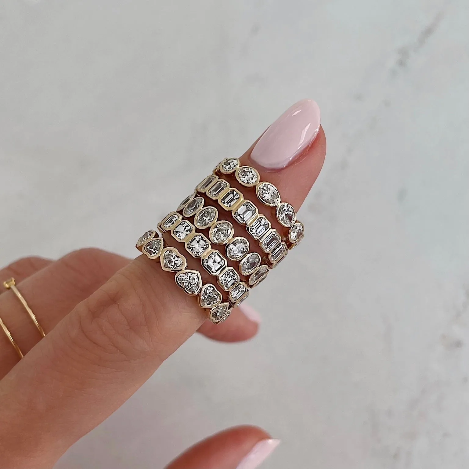 Lab Diamond Oval Bezel Eternity Band