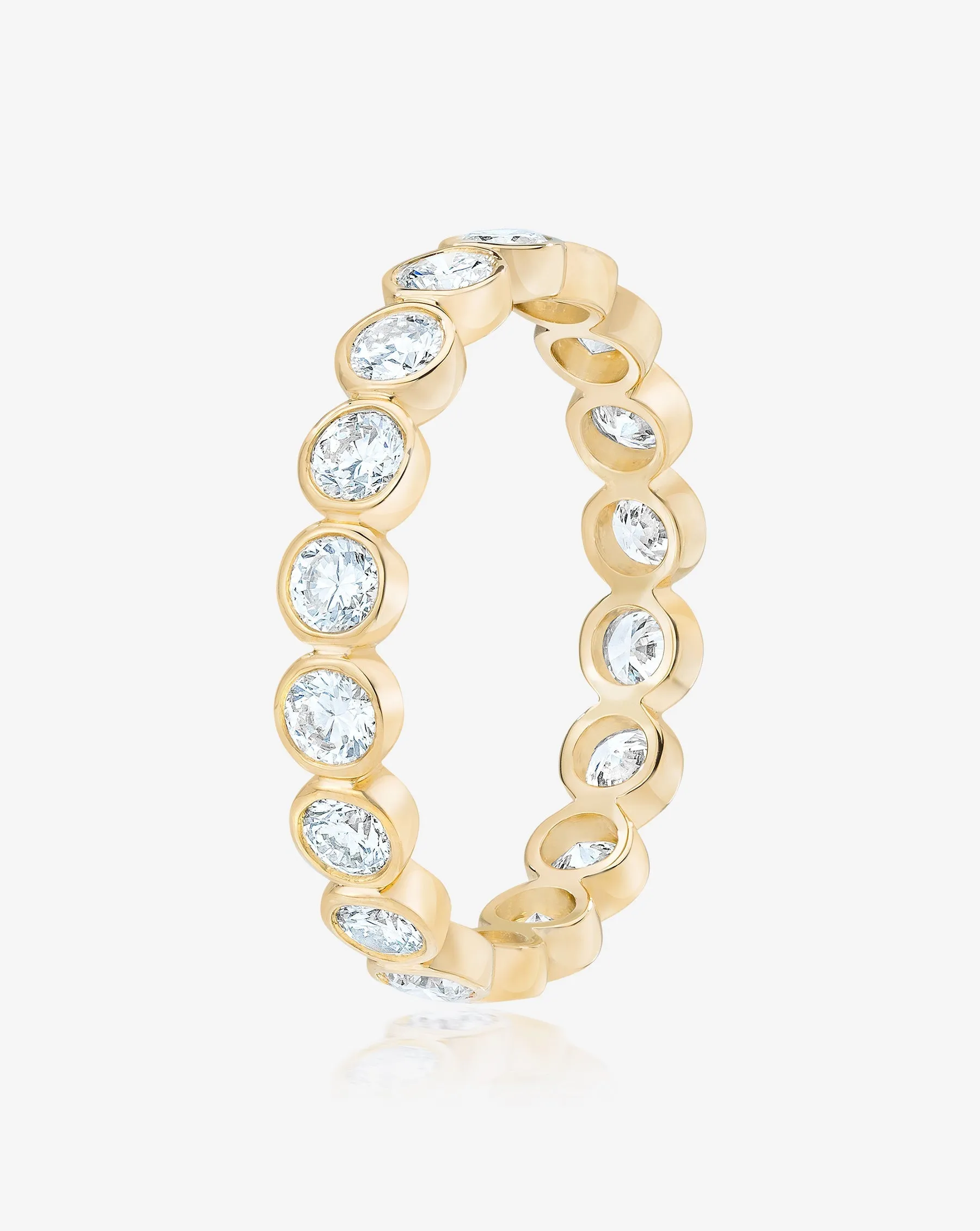Lab Diamond Round Bezel Eternity Band
