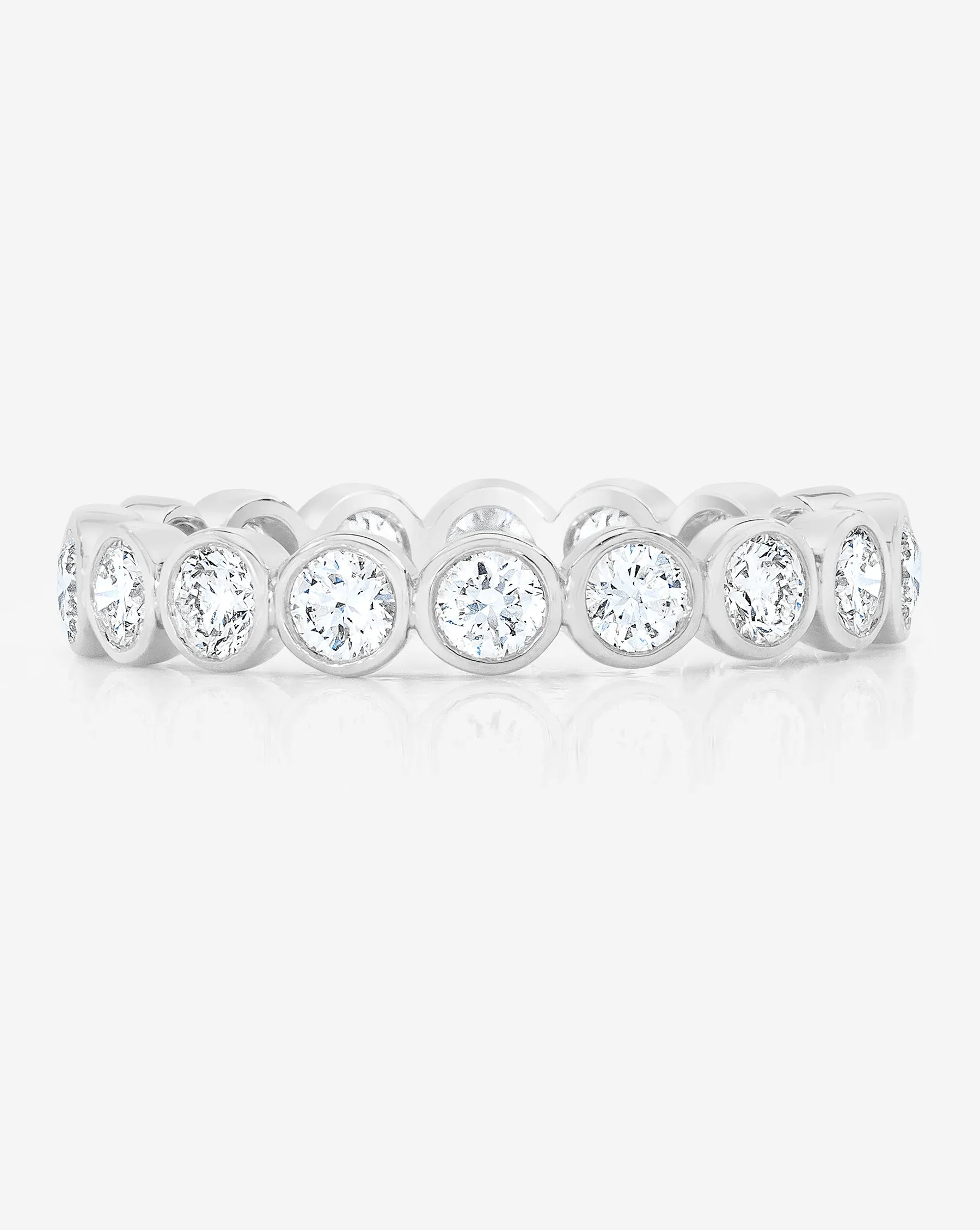 Lab Diamond Round Bezel Eternity Band