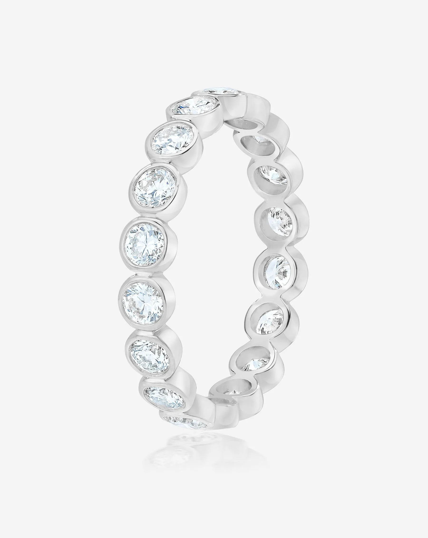 Lab Diamond Round Bezel Eternity Band