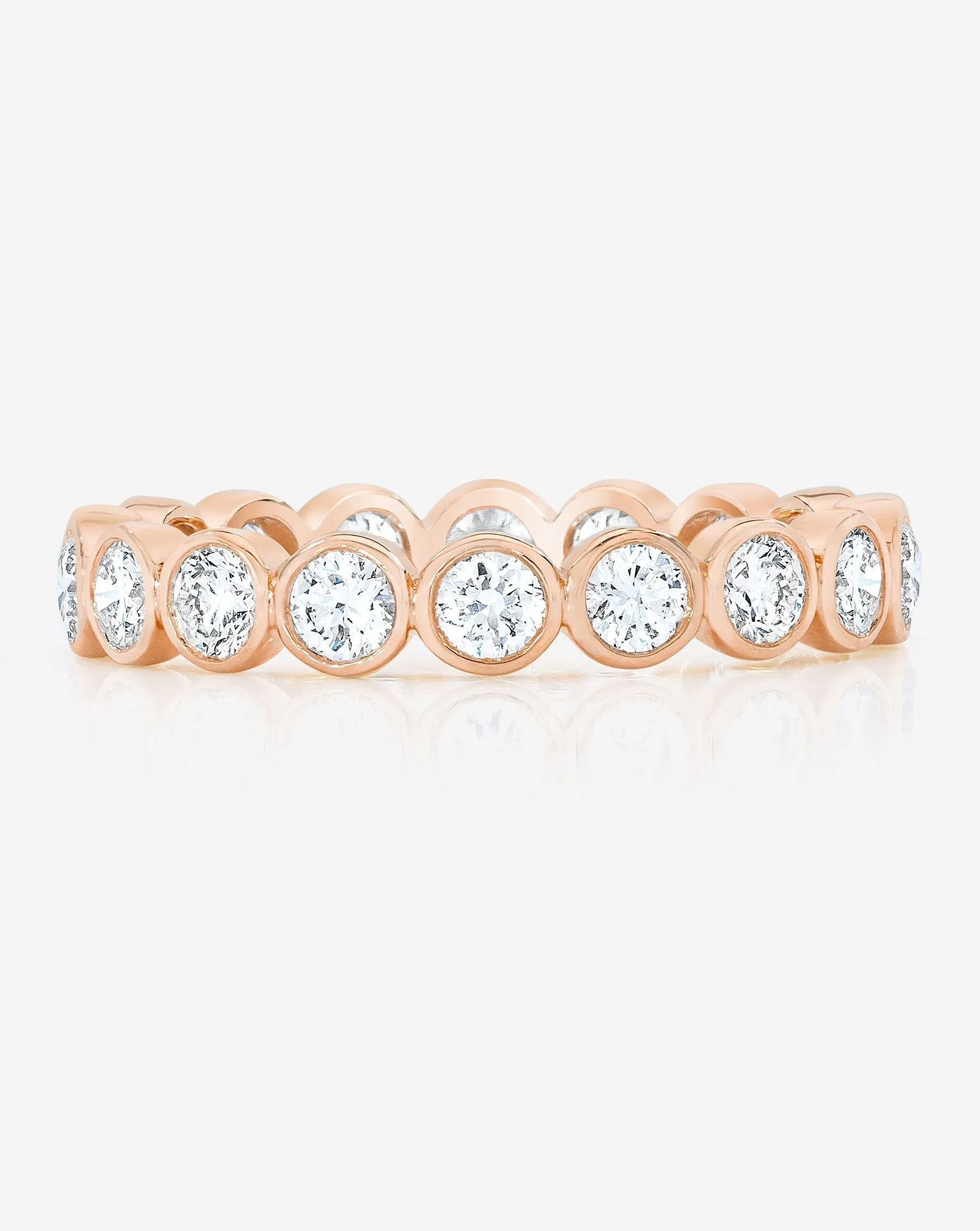 Lab Diamond Round Bezel Eternity Band