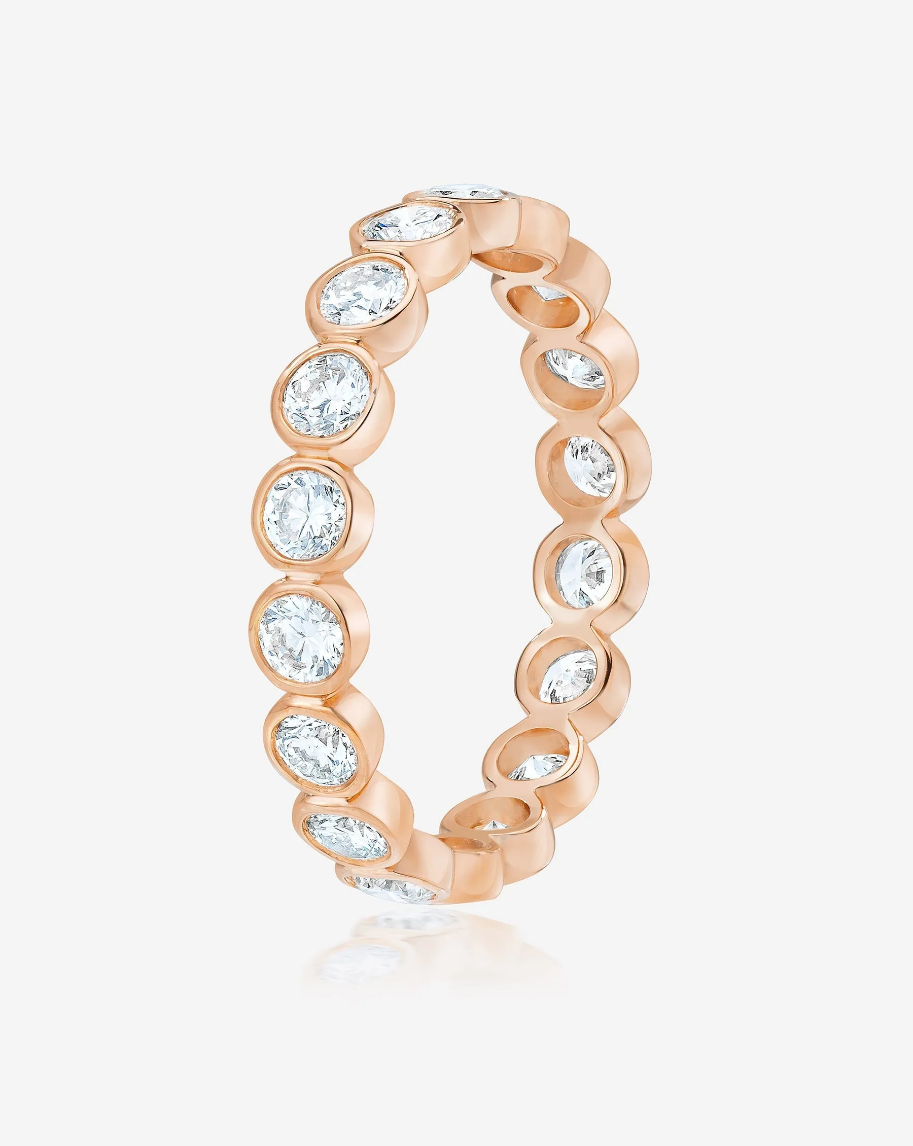 Lab Diamond Round Bezel Eternity Band