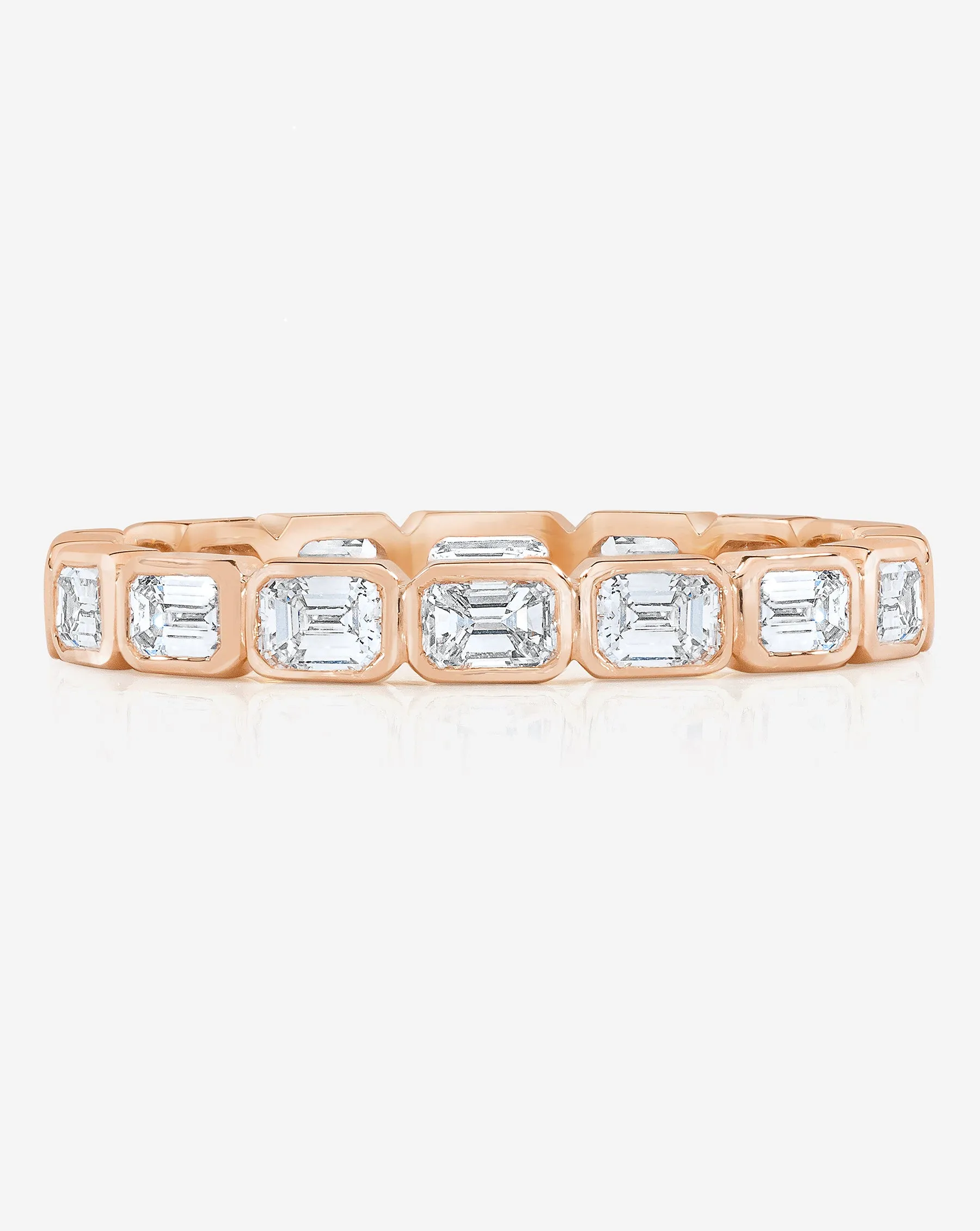 Lab Diamond Sideways Emerald Bezel Eternity Band