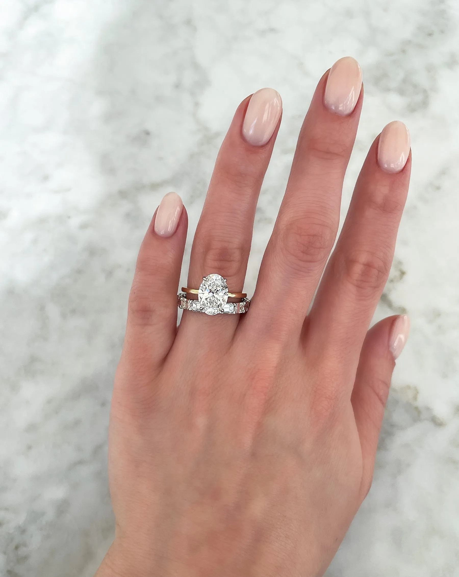 Lab Diamond Sideways Emerald Eternity Band