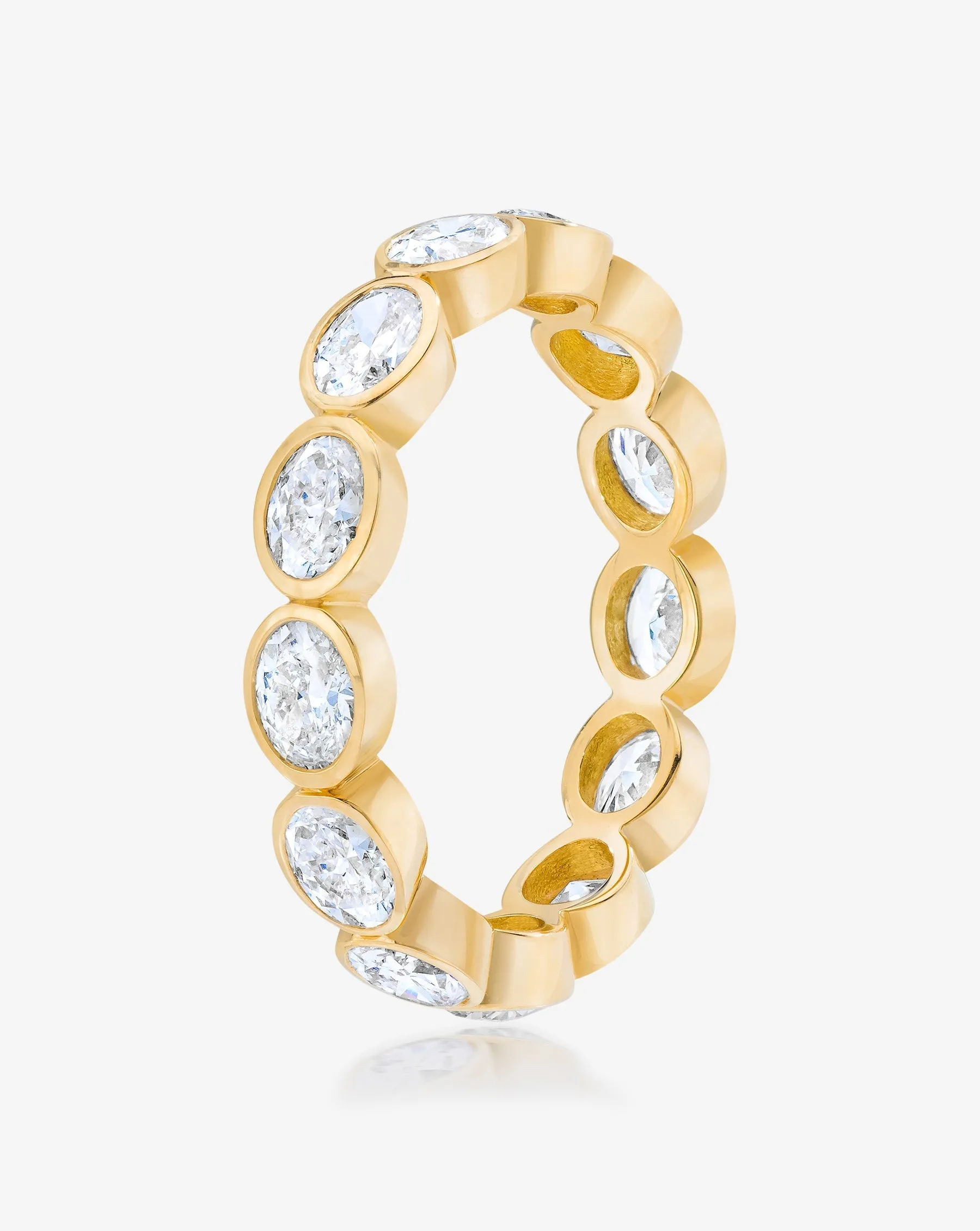 Lab Diamond Sideways Oval Bezel Eternity Band