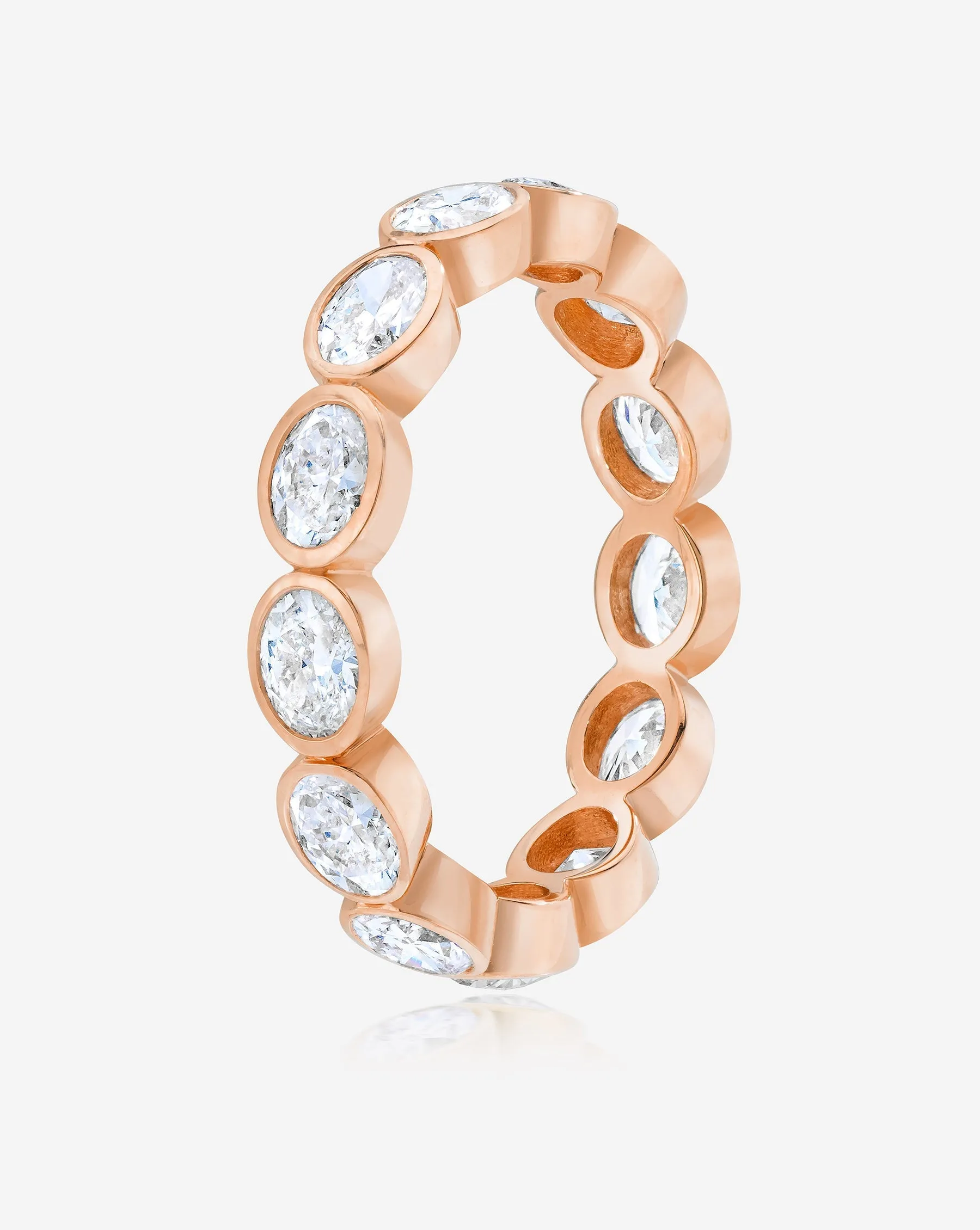 Lab Diamond Sideways Oval Bezel Eternity Band