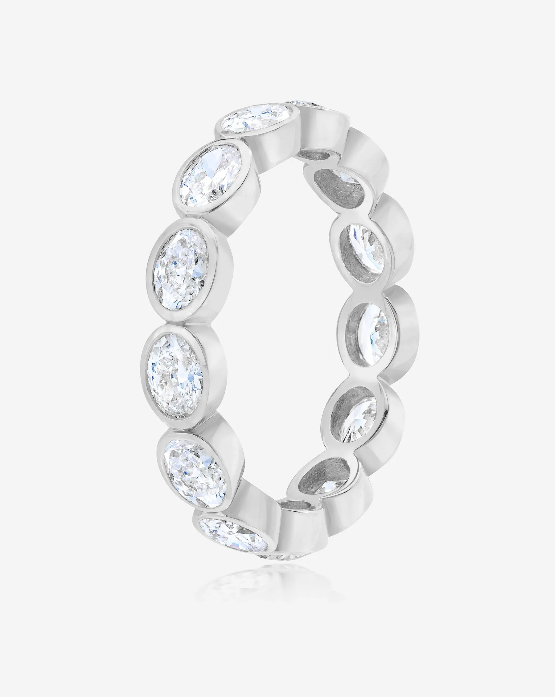 Lab Diamond Sideways Oval Bezel Eternity Band