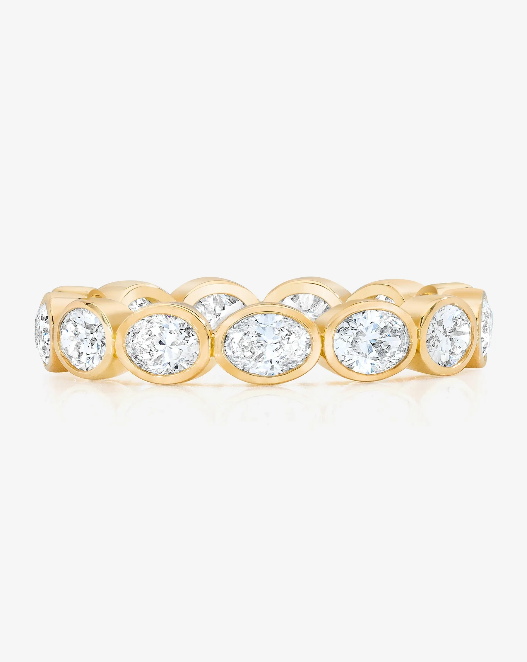 Lab Diamond Sideways Oval Bezel Eternity Band