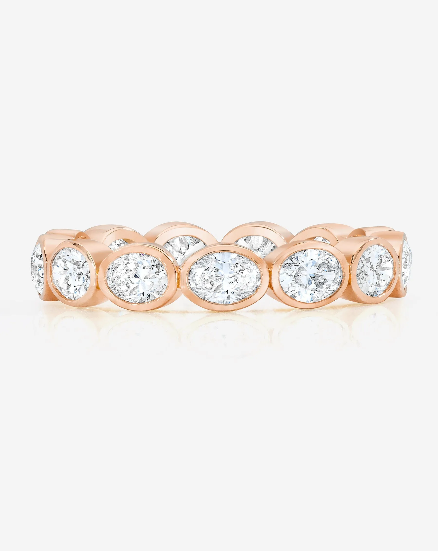 Lab Diamond Sideways Oval Bezel Eternity Band