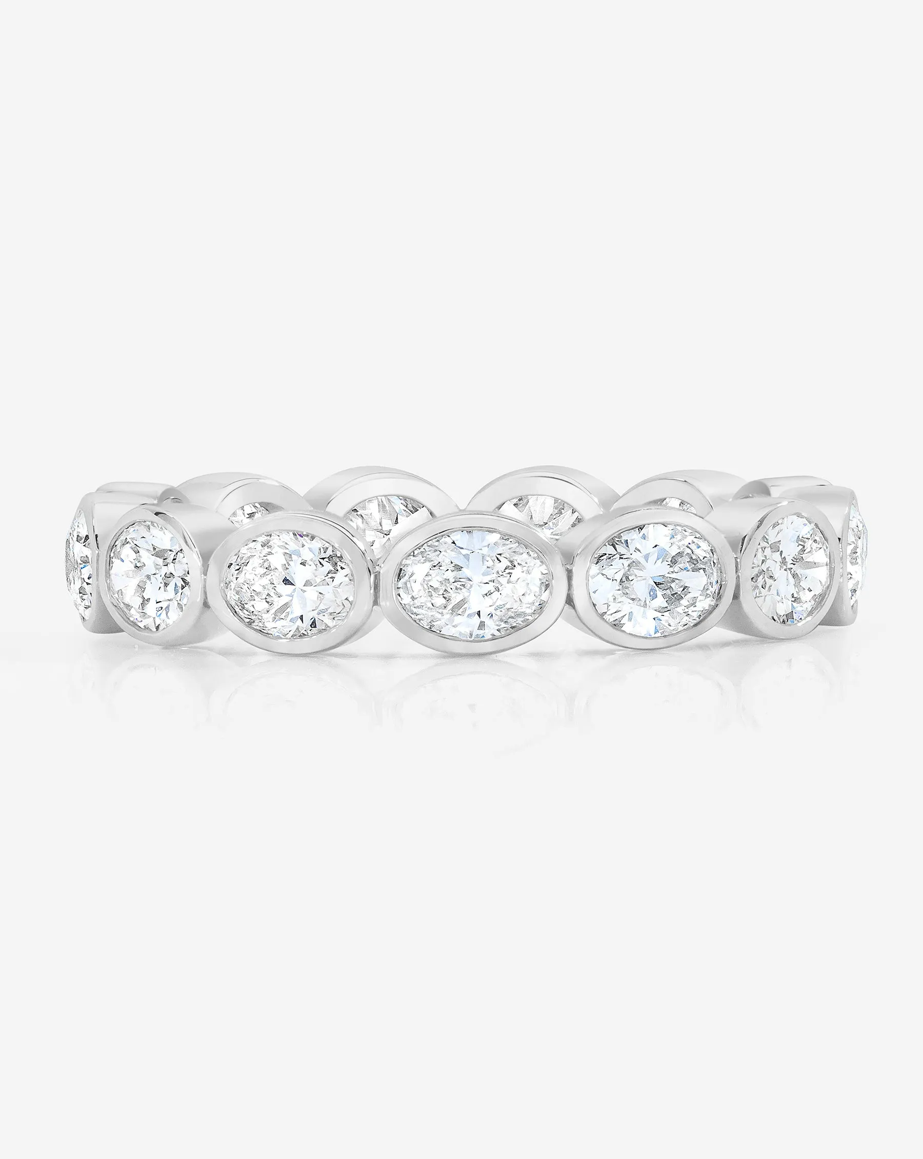 Lab Diamond Sideways Oval Bezel Eternity Band